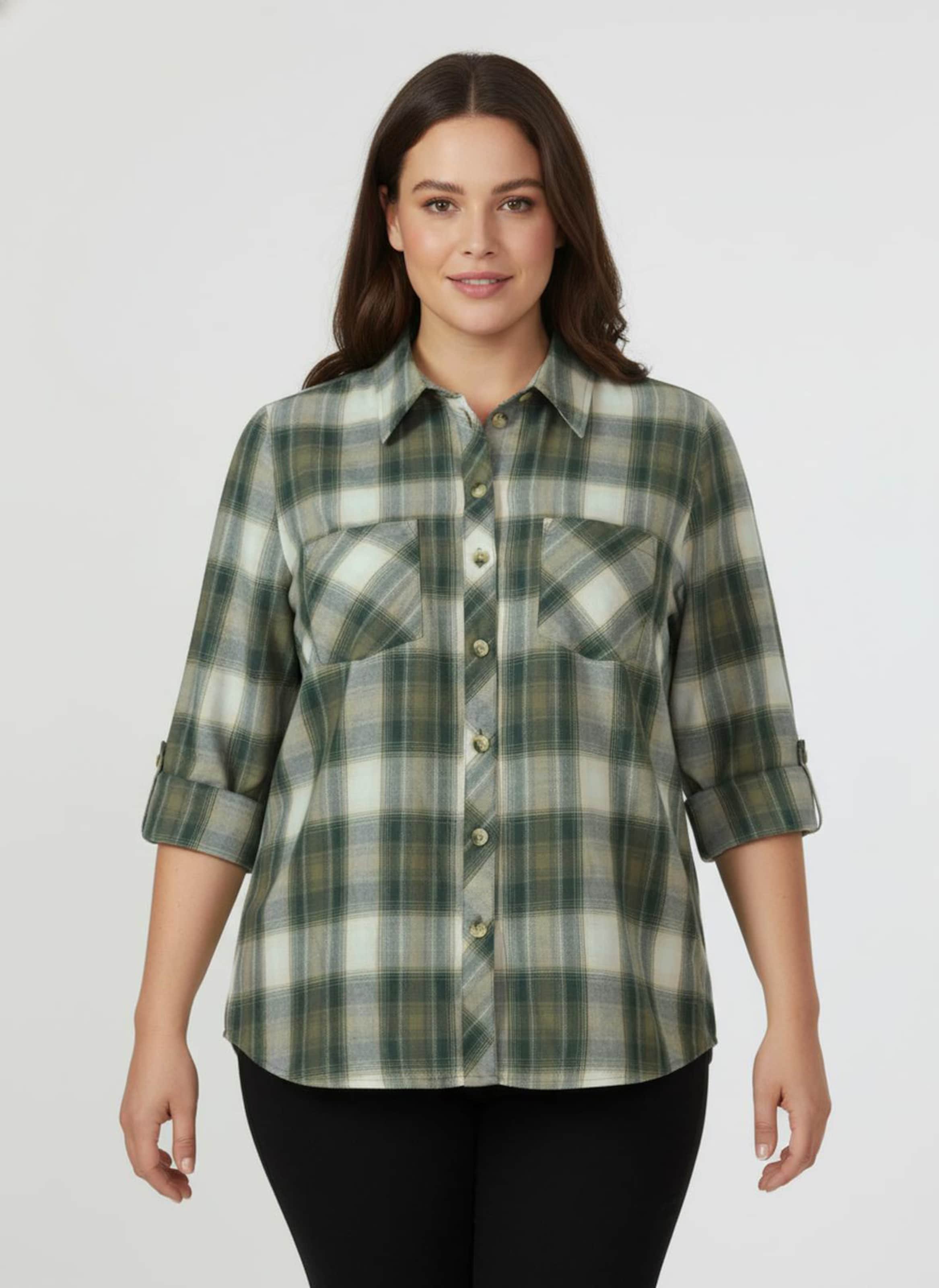 Sheego Flanellbluse im Karomuster