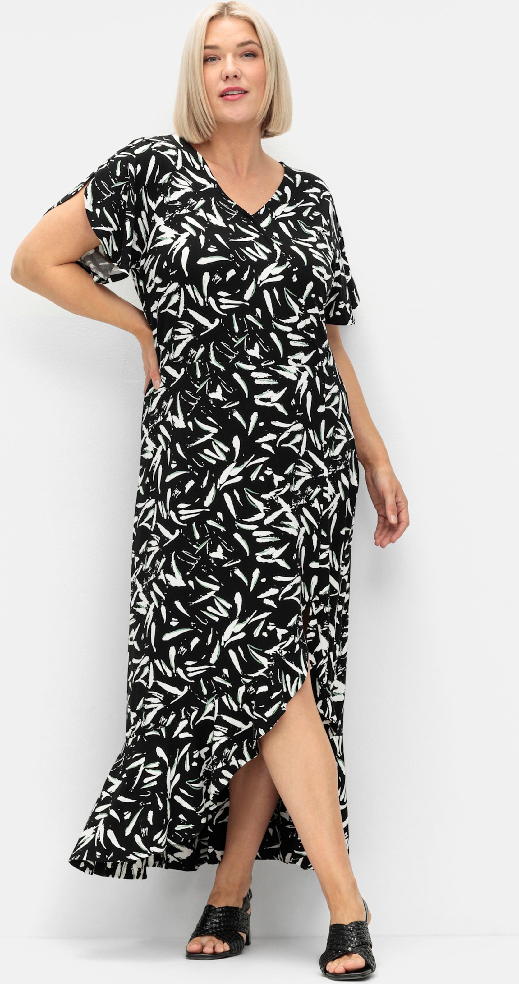 Sheego Maxikleid in Wickeloptik