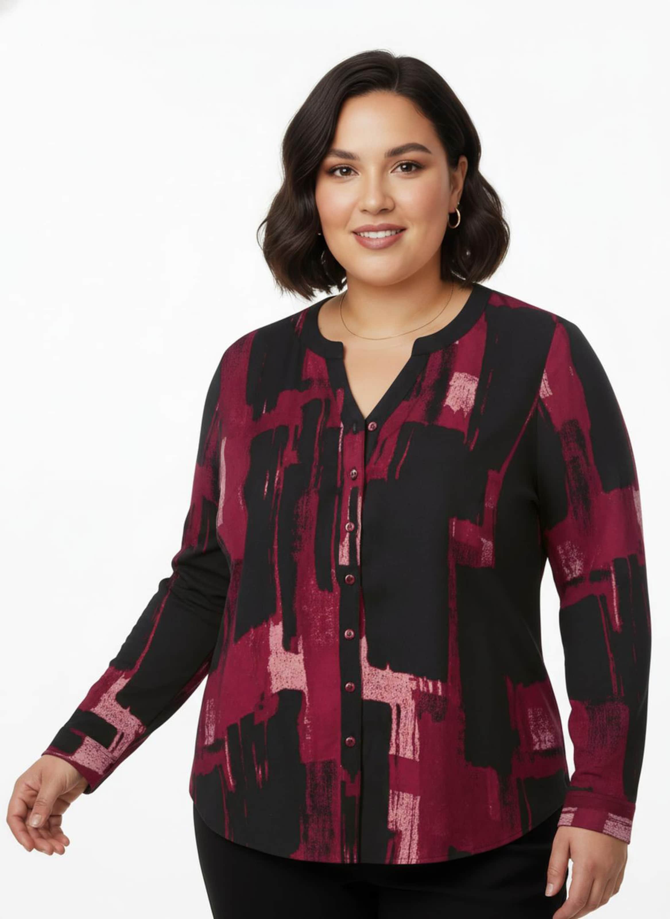 Thumbnail - Sheego Druckbluse mit Krempelärmeln