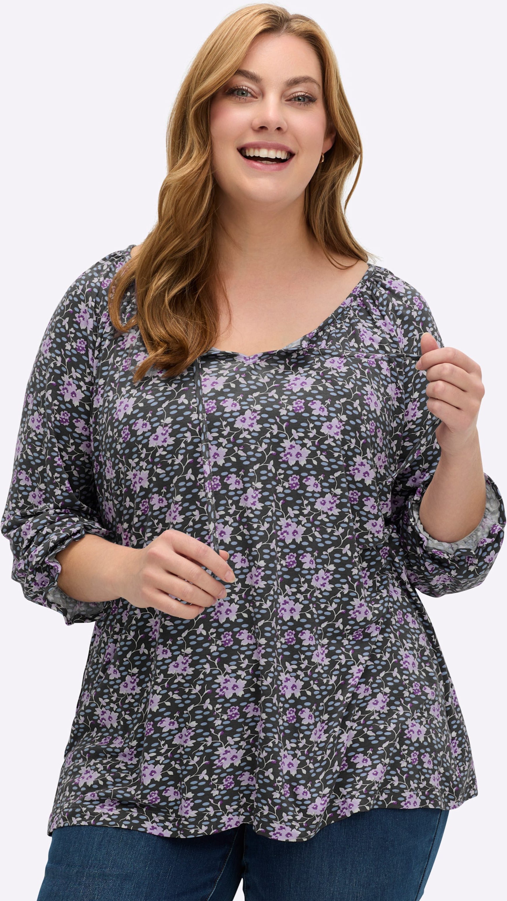 Sheego Tunikashirt in weit ausgestellter A-Linie