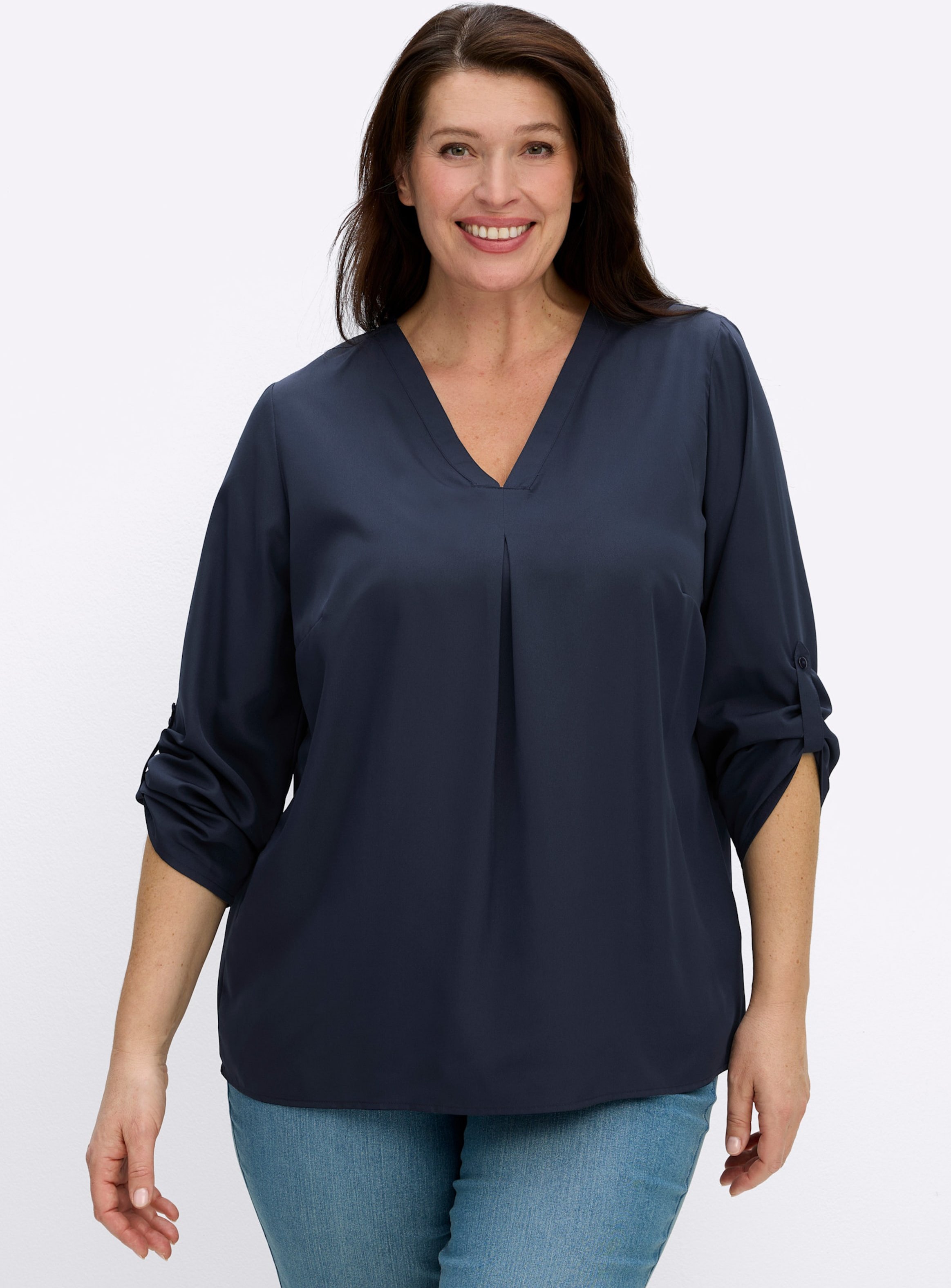 Sheego Longbluse mit verlängertem Rückenteil