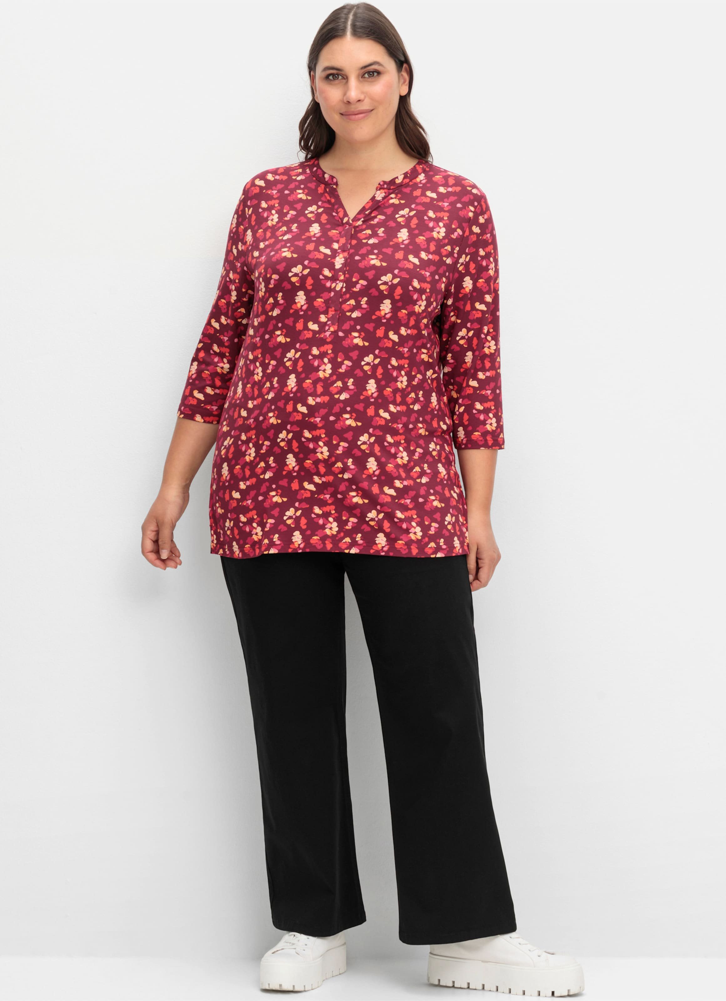 Sheego 3/4-Arm-Shirt mit Blumenprint