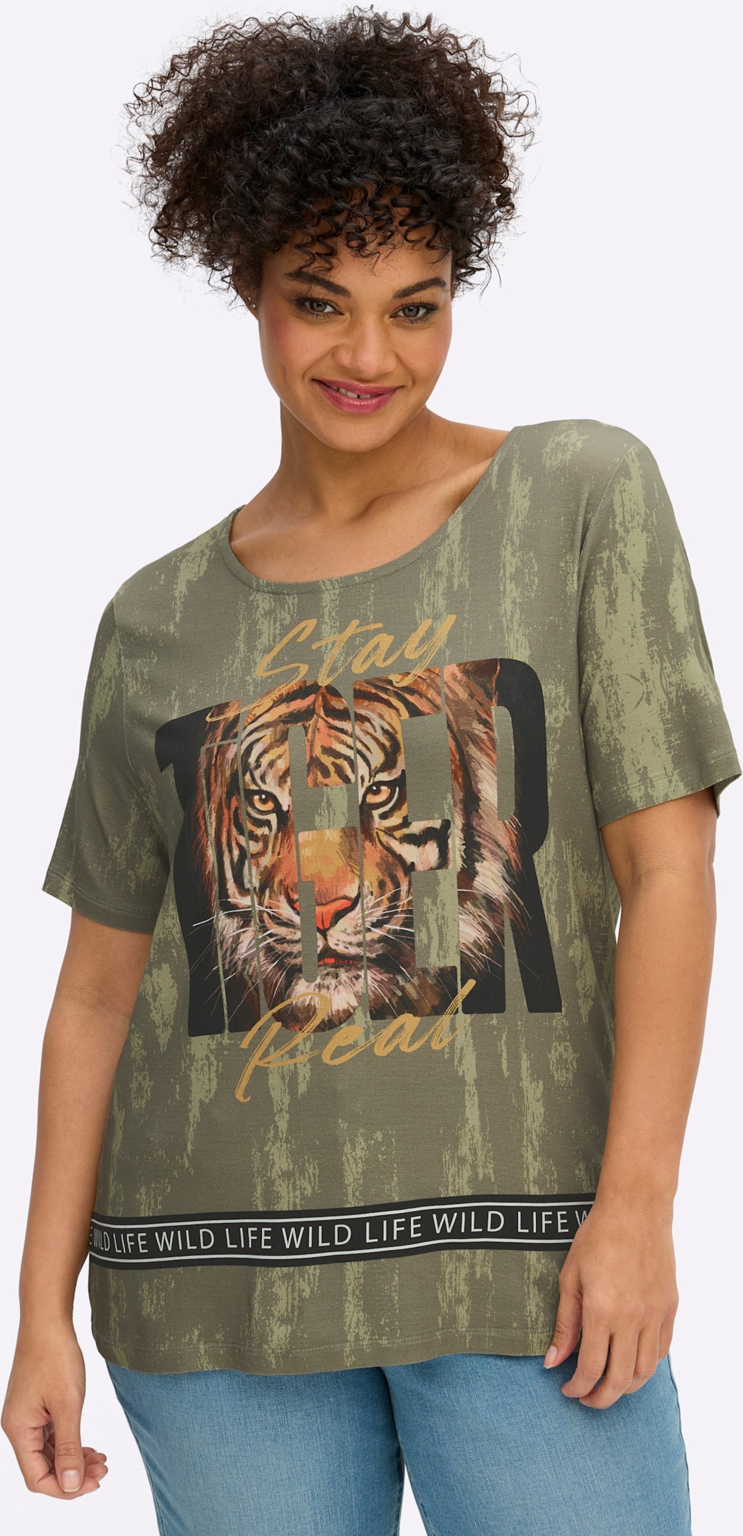 Sheego Shirt mit Tiger-Print