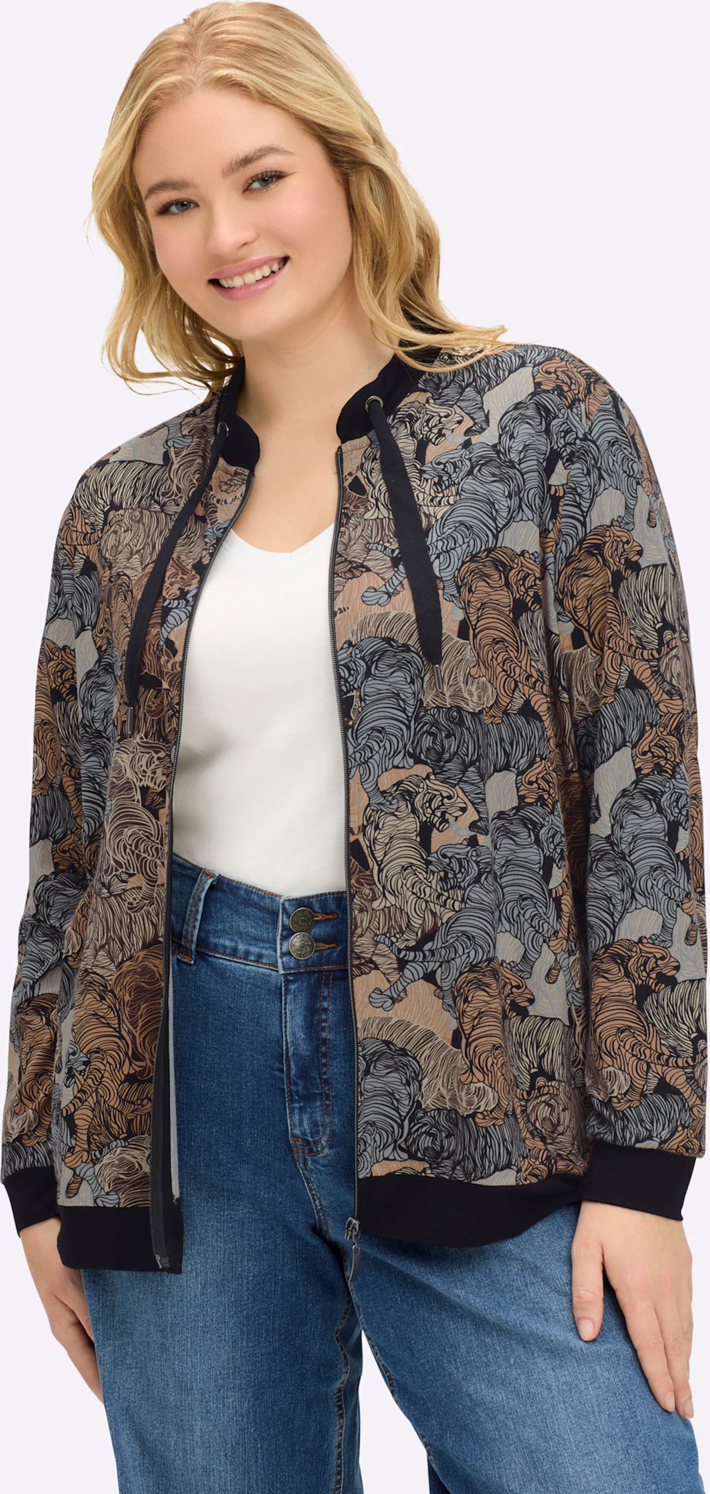 Sheego Shirtjacke in Blouson-Form