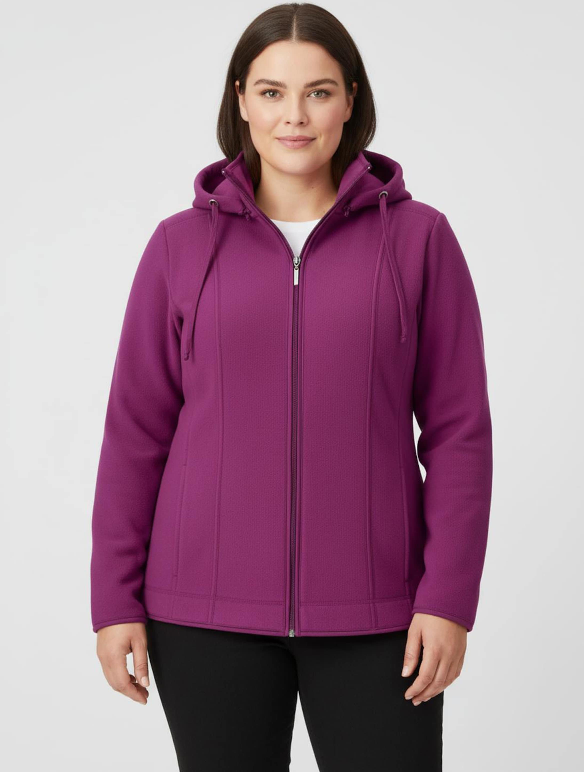 Thumbnail - Sheego Fleecejacke mit abnehmbarer Kapuze