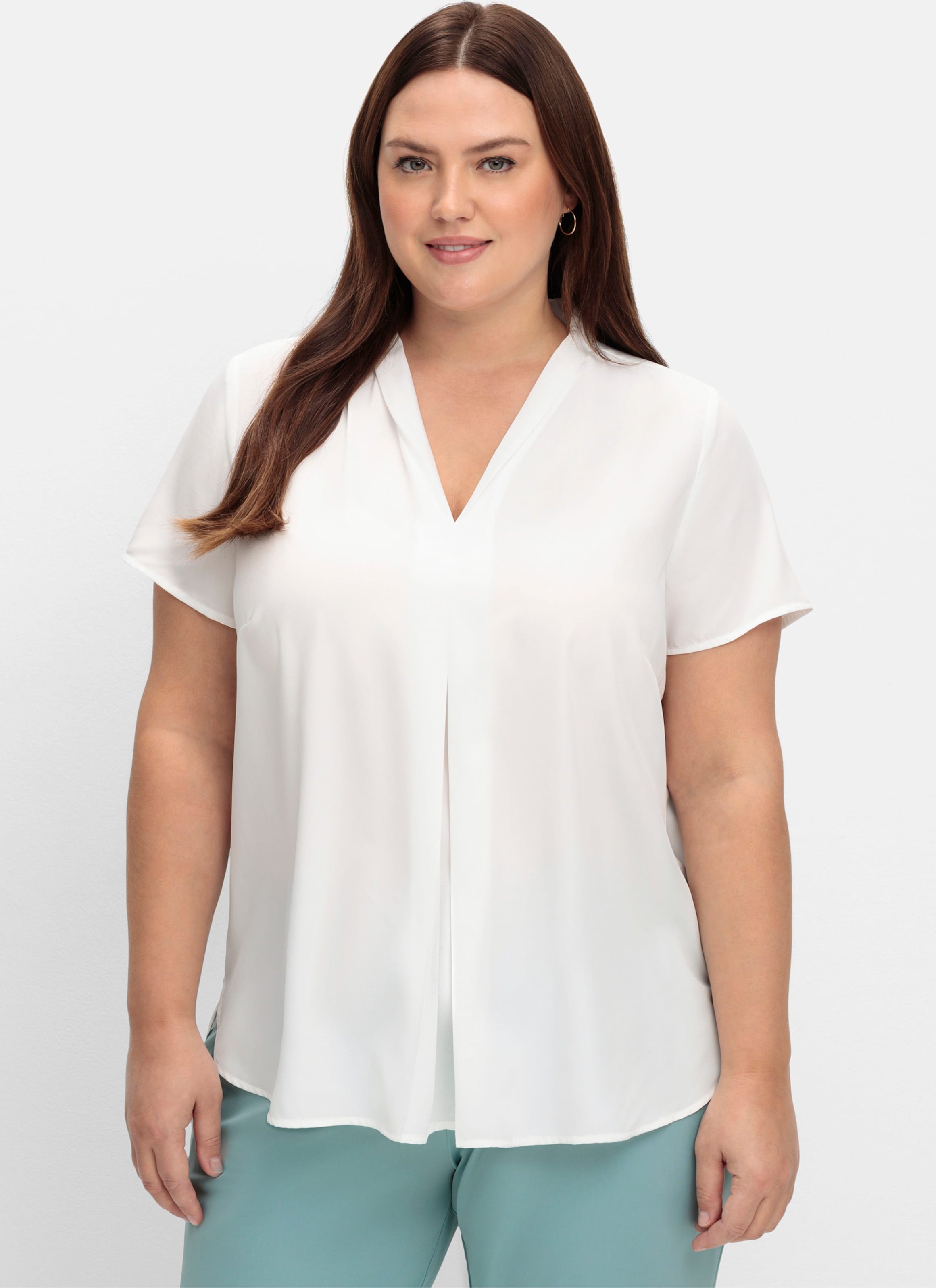 Sheego Tunika mit Kellerfalte am V-Ausschnitt