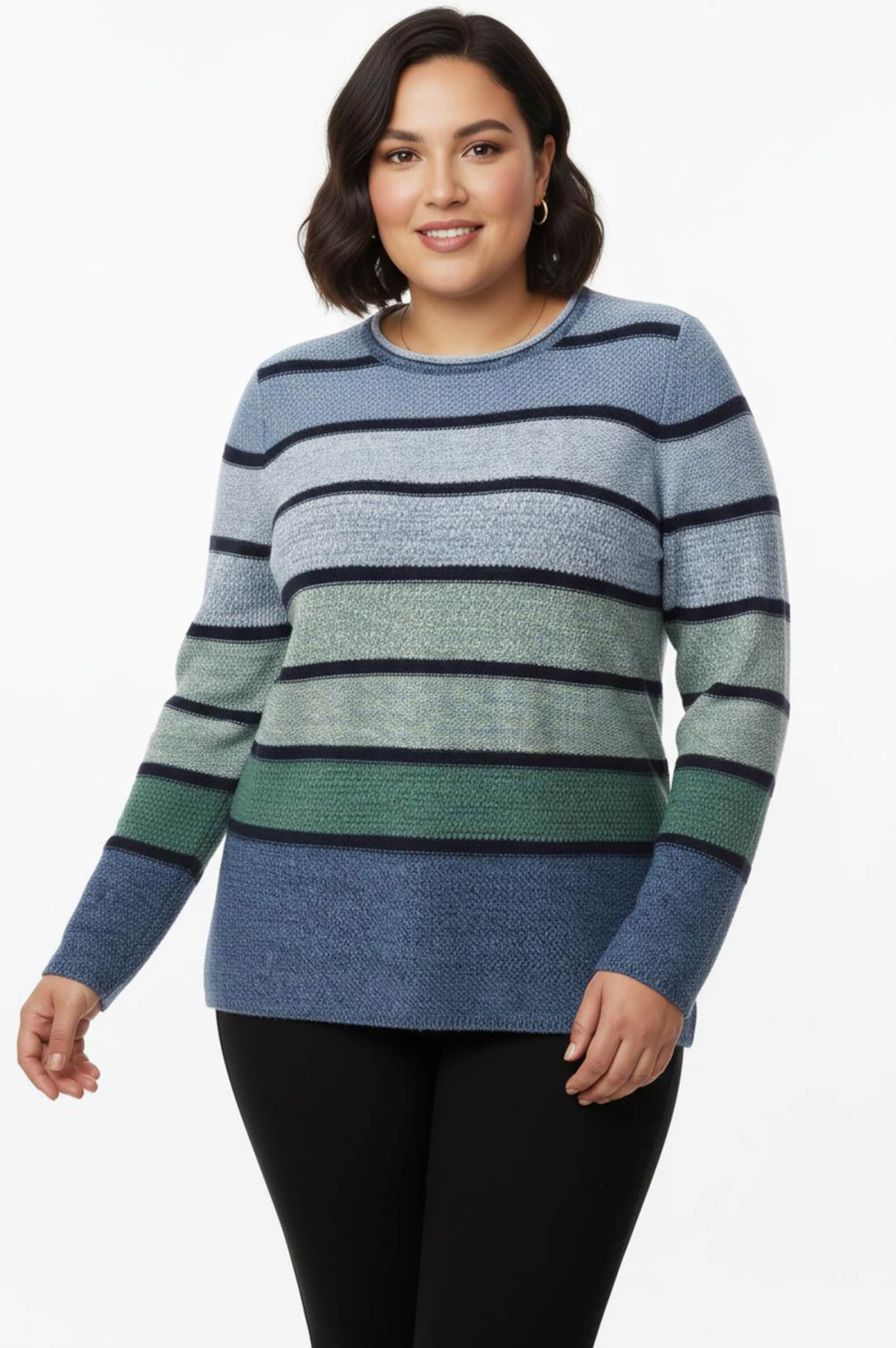 Thumbnail - Sheego Rundhalspullover mit Ringeln