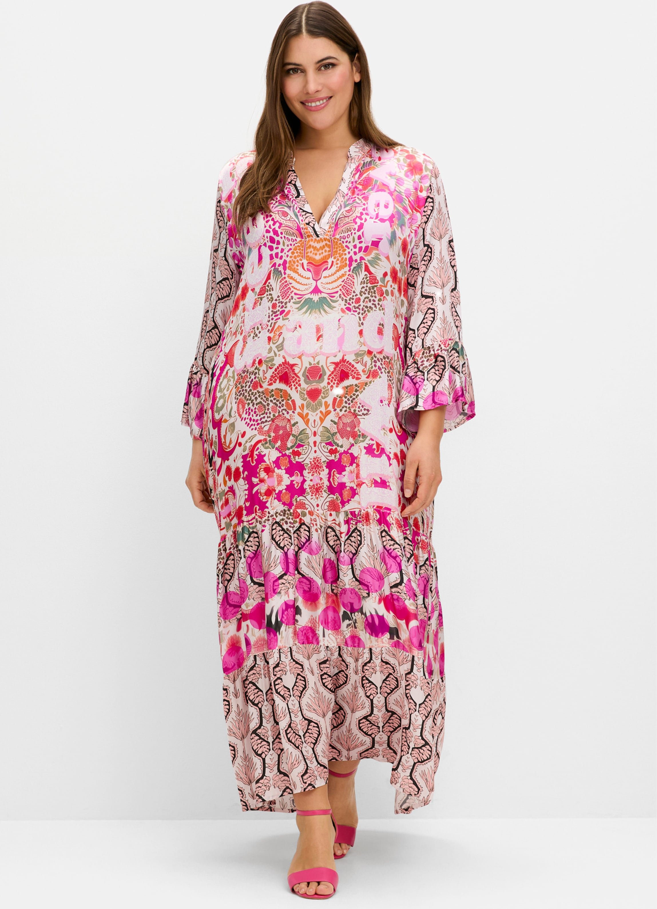 Sheego Stufenkleid im Maxischnitt, mit Volants