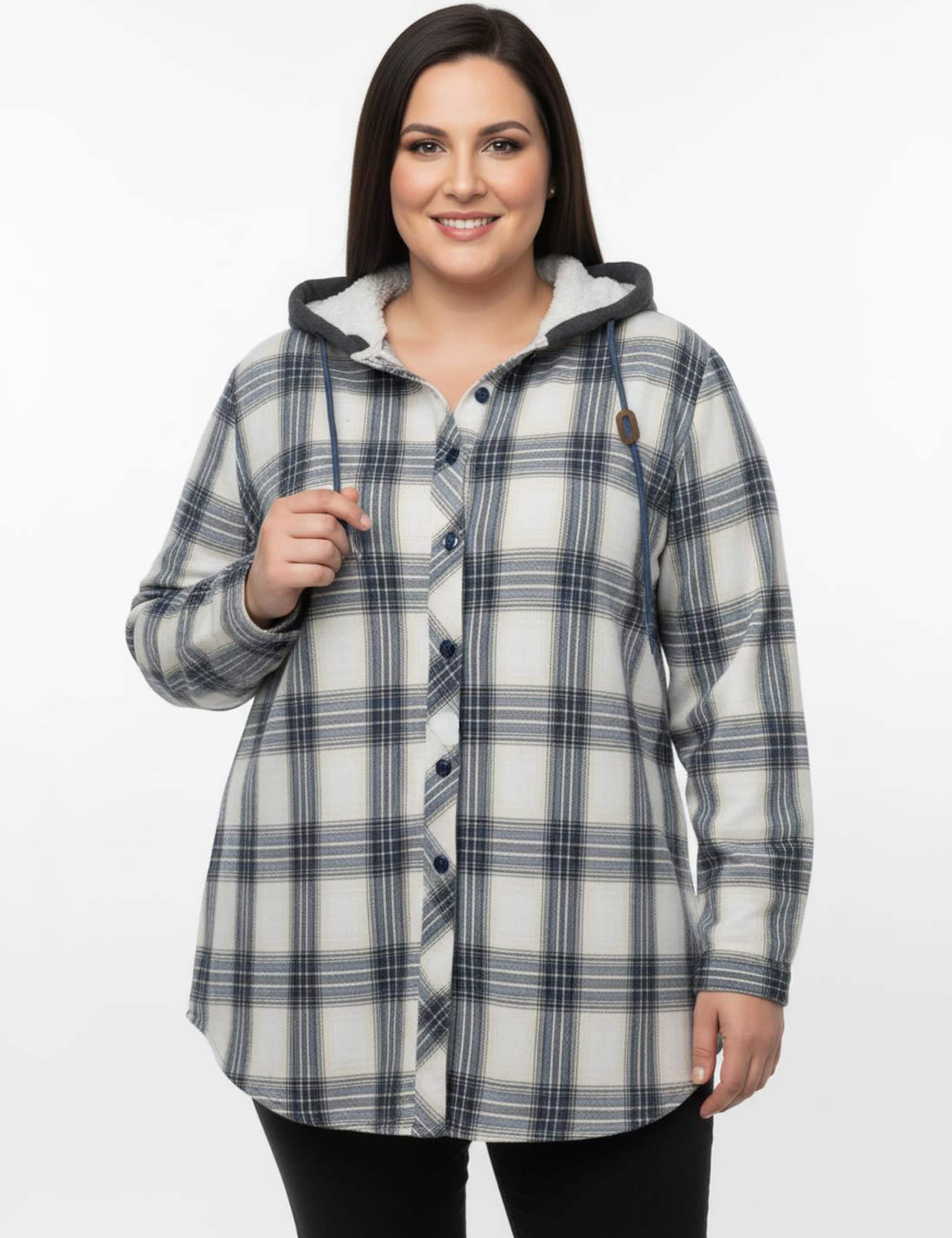 Sheego Flanellbluse mit Kapuze