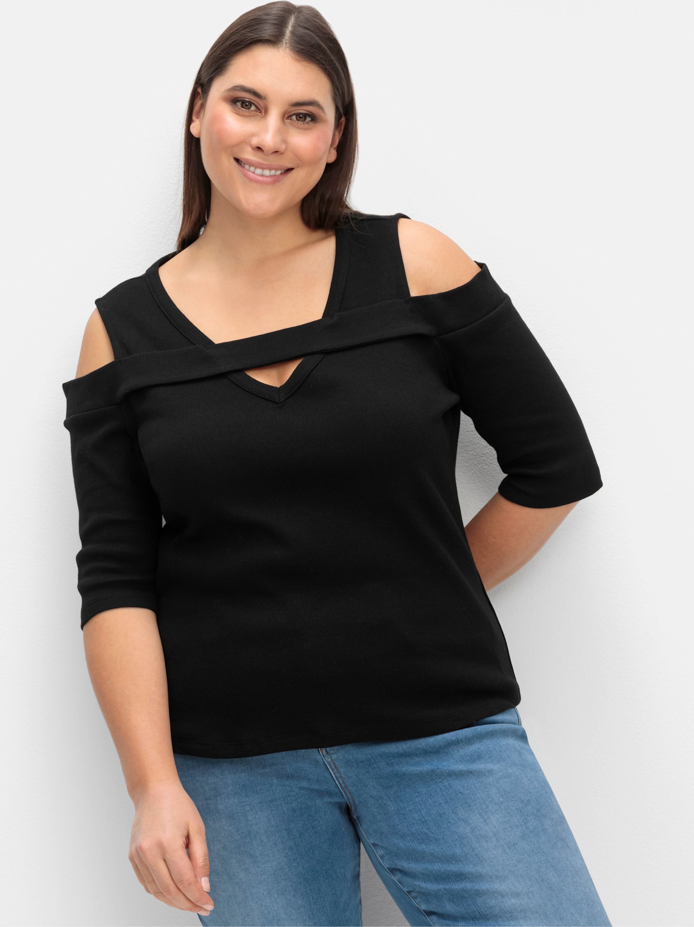 Sheego 3/4-Arm-Shirt mit Cut-outs