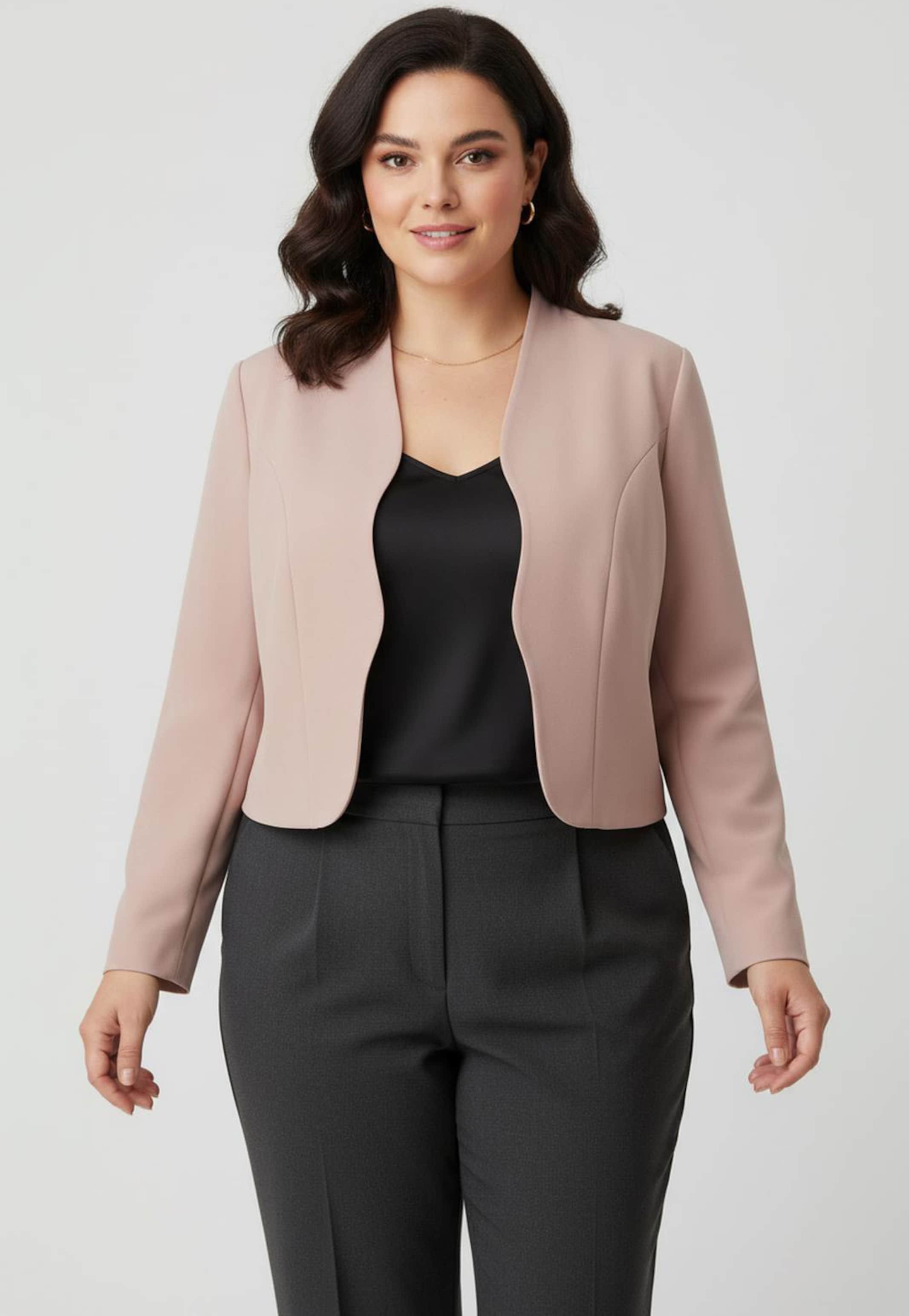 Sheego Bolerojacke mit Wellenabschluss, Stehkragen