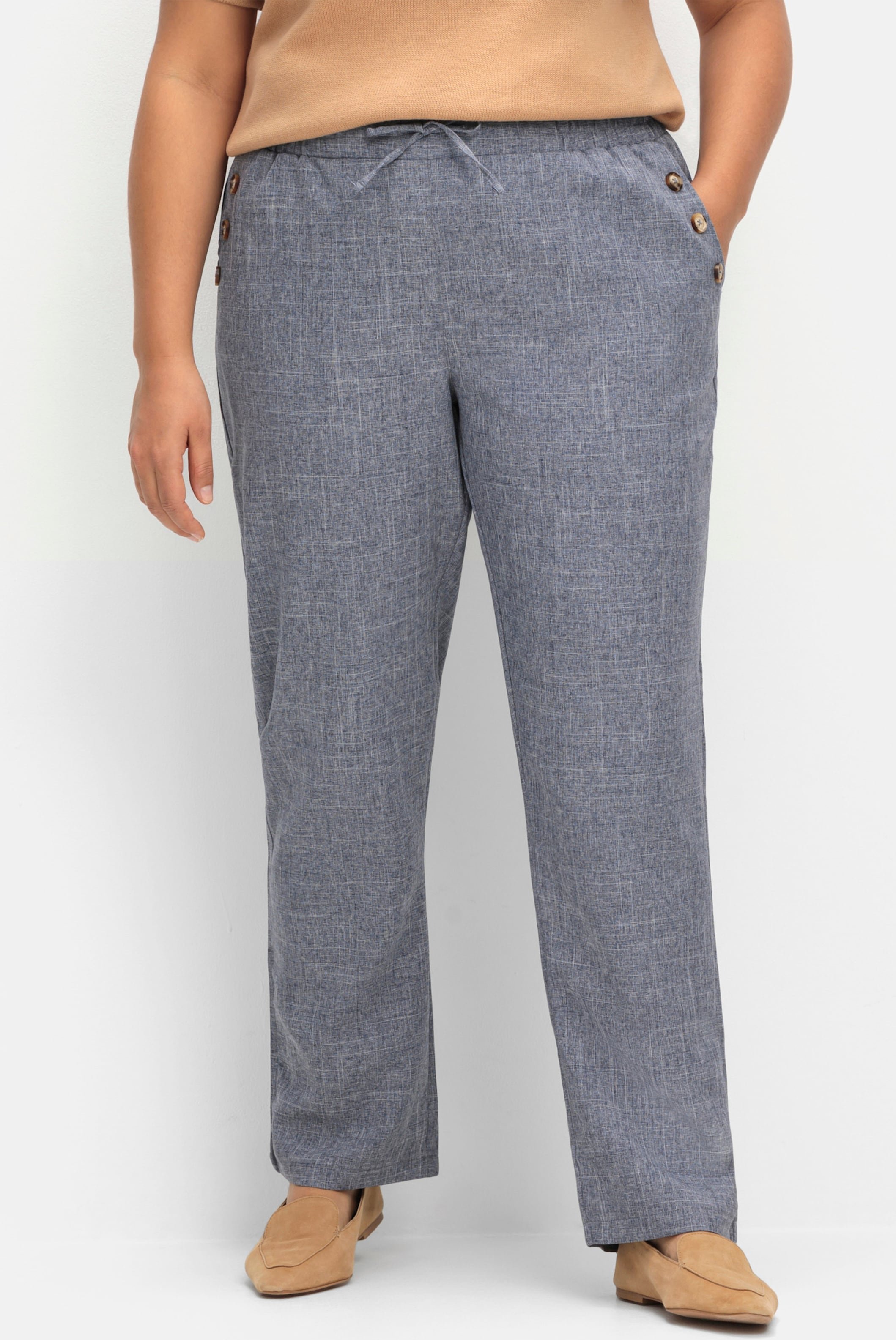 Sheego Hose in Leinen-Optik