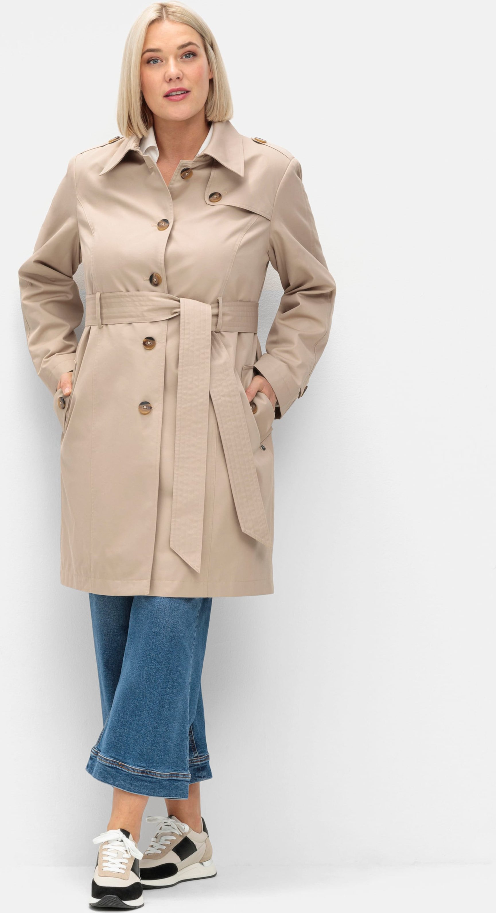 Sheego Trenchcoat mit Schulterriegel