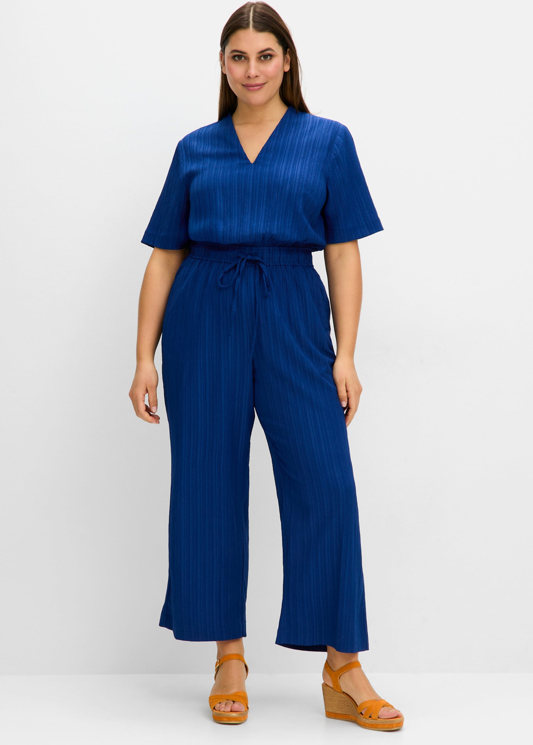 Sheego Jumpsuit mit Taillen-Tunnelzug