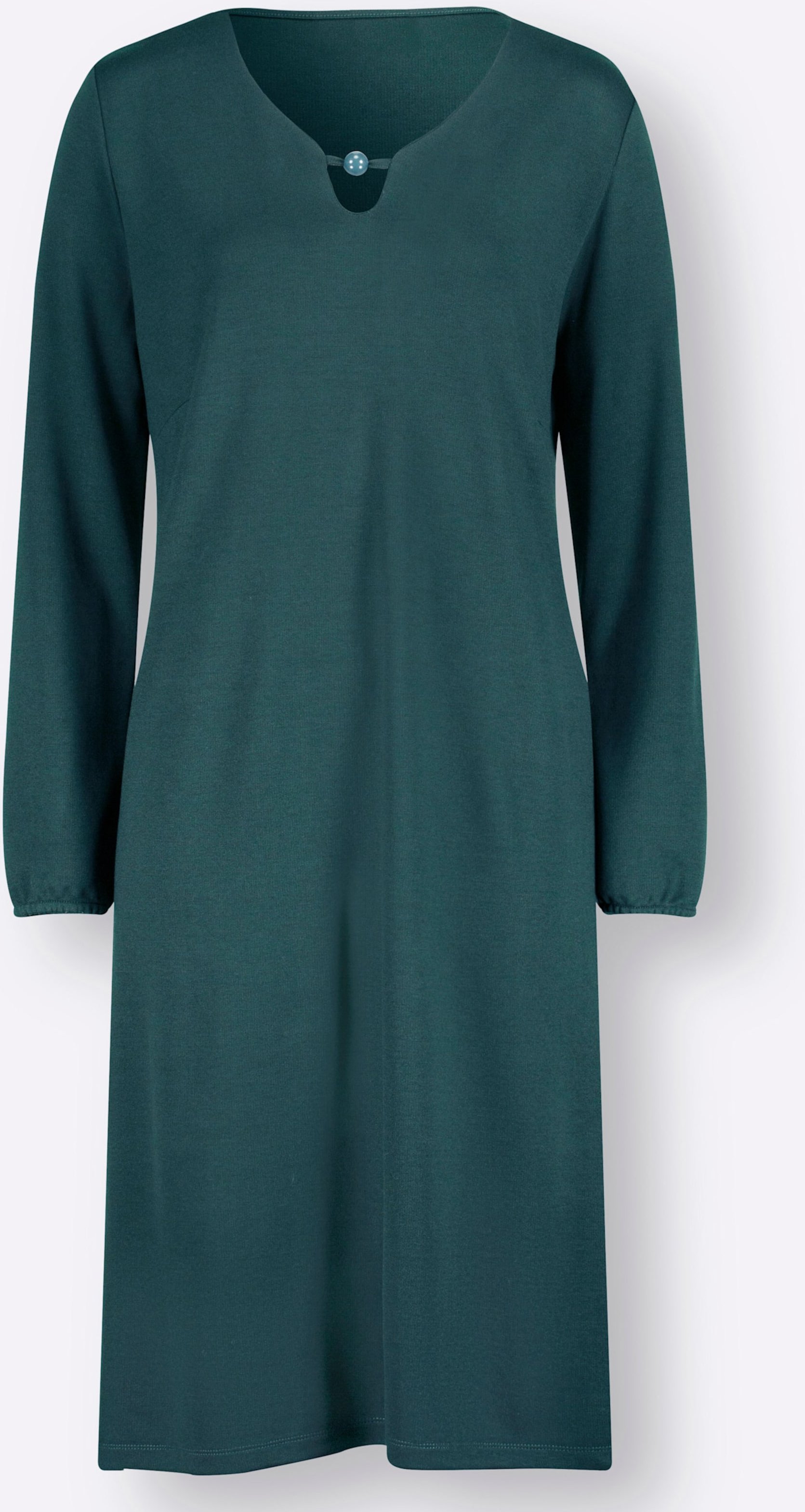 Sheego Jerseykleid mit Zierperlen am Ausschnitt