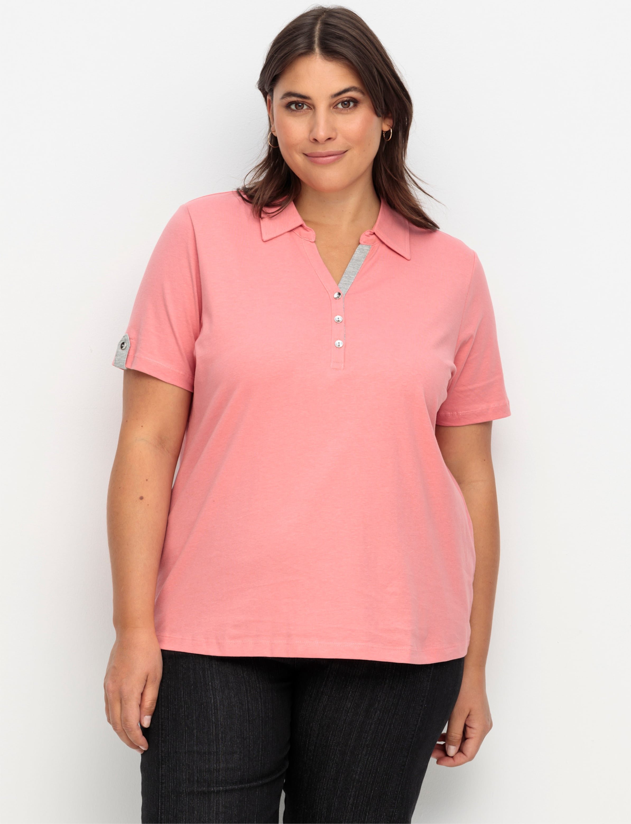 Sheego Poloshirt mit Kontrasten
