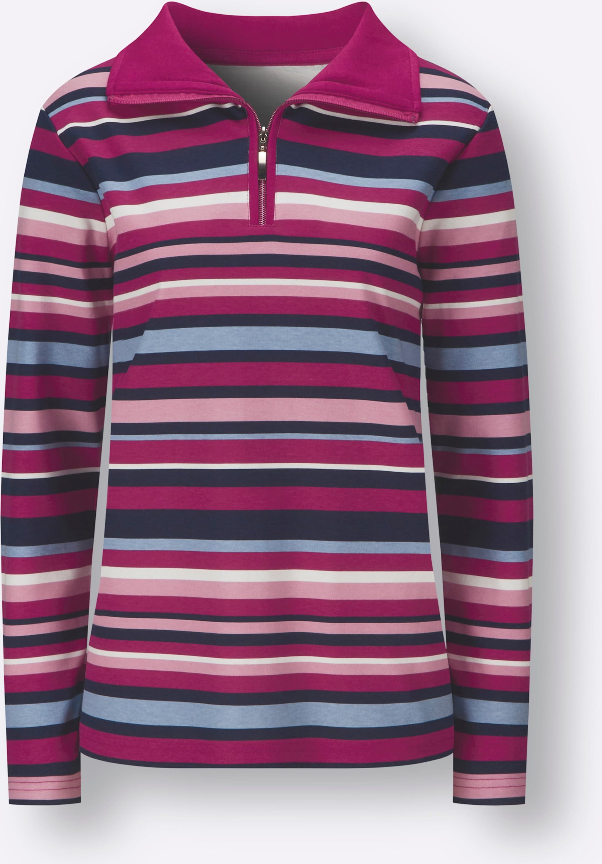 Sheego Sweatshirt mit Troyerkragen