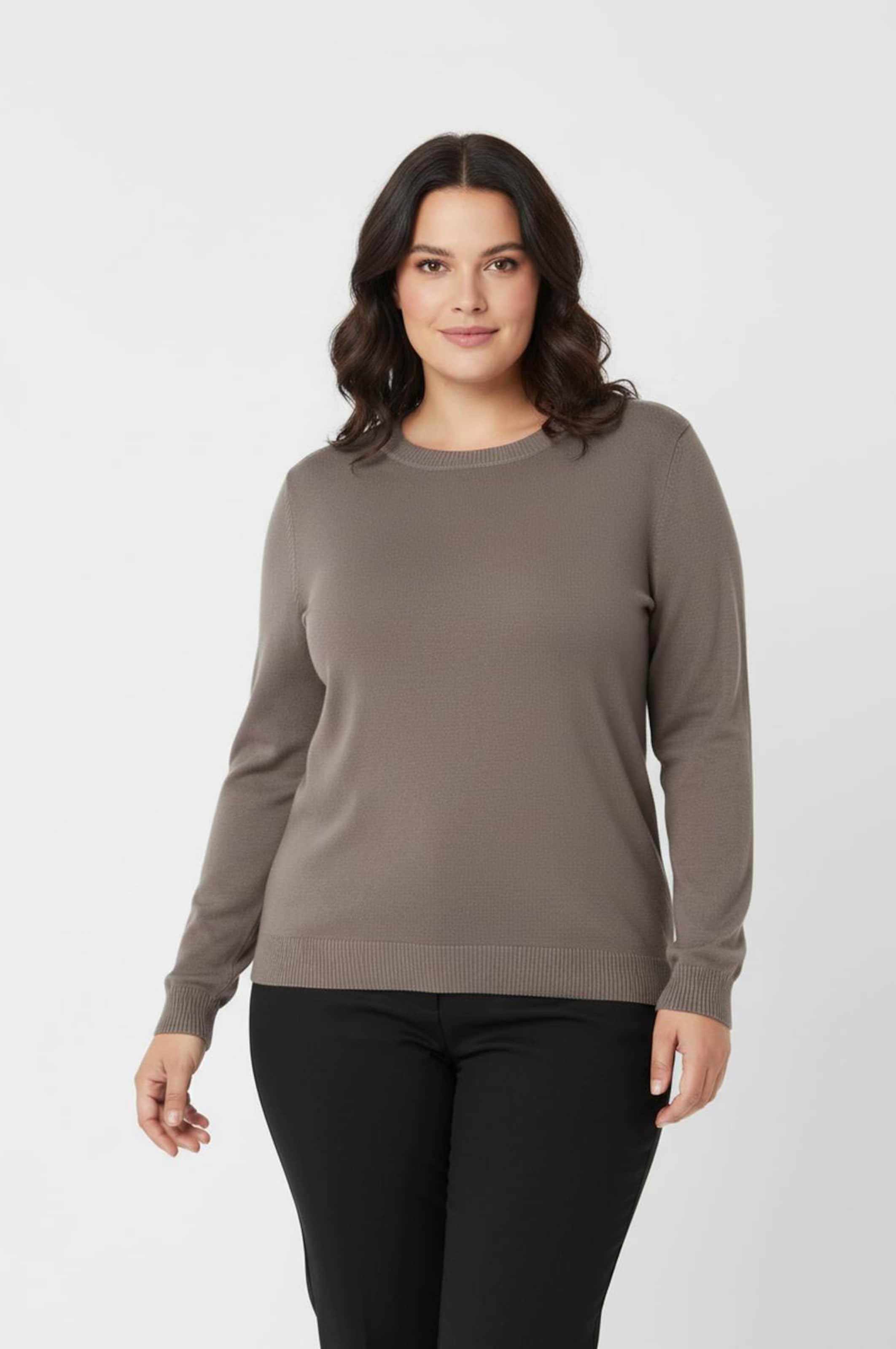 Sheego Langarm-Pullover aus reiner Baumwolle