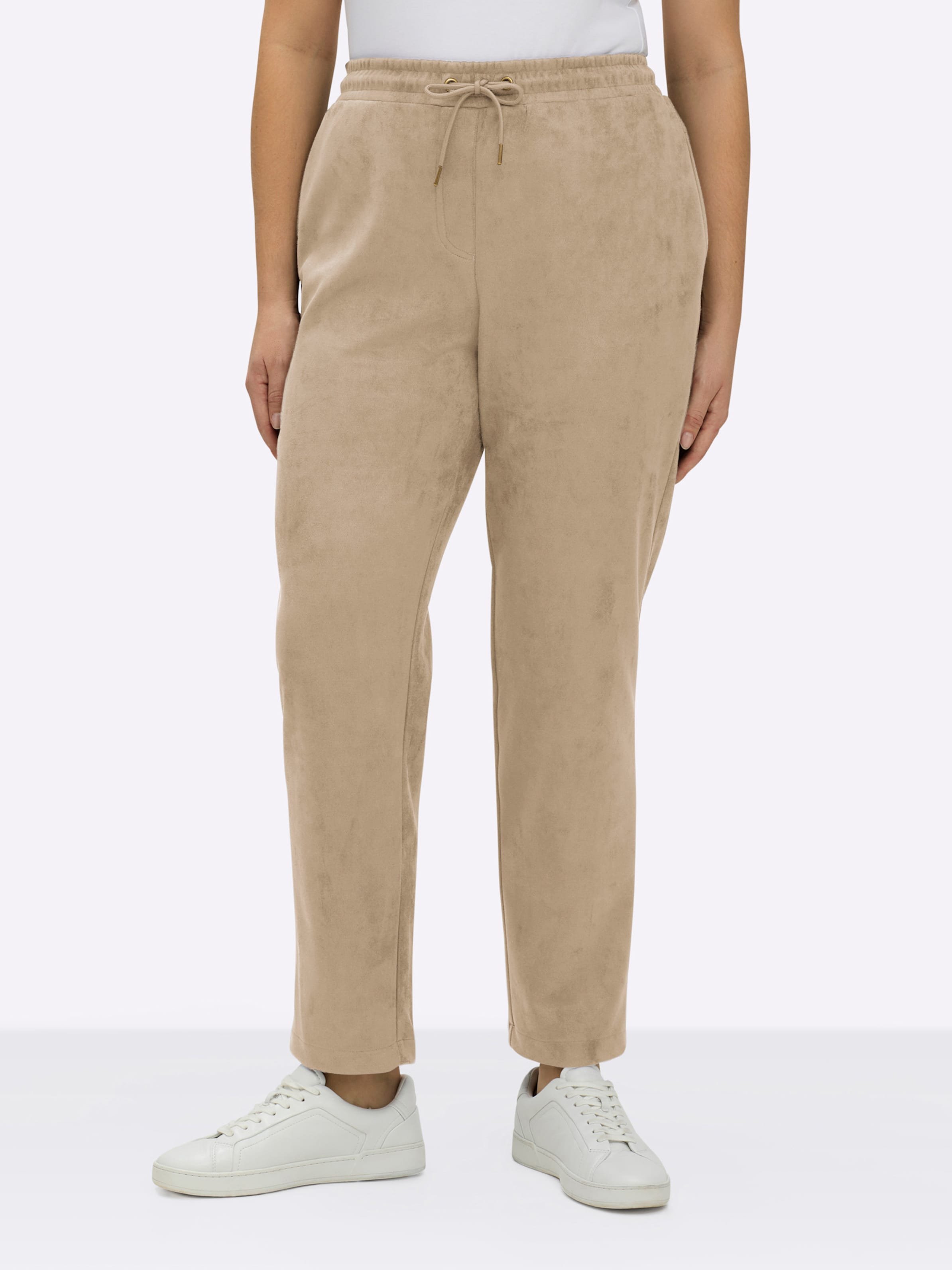 Sheego Schlupfhose in Velourslederoptik