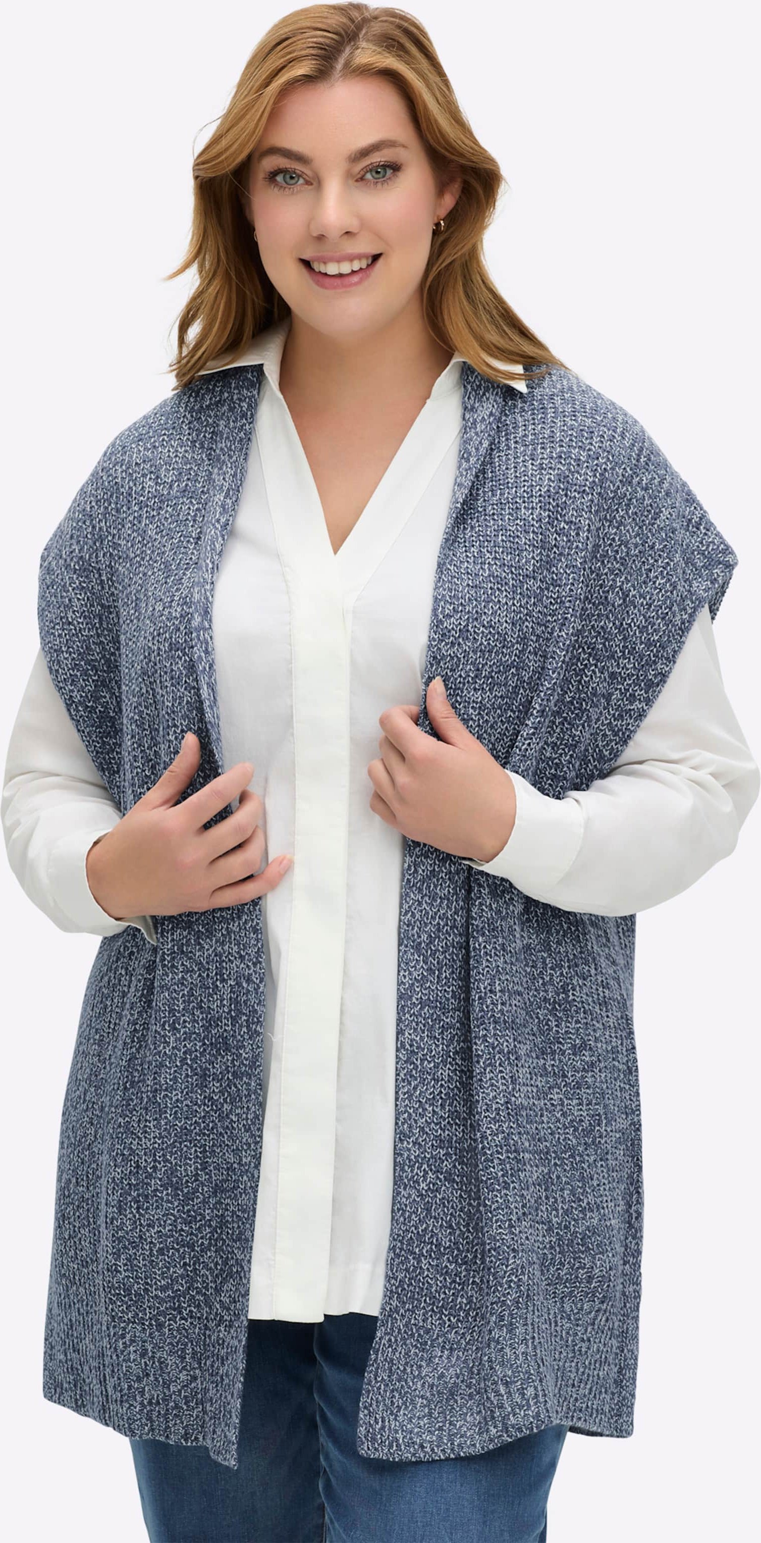 Thumbnail - Sheego Strickweste mit Seitenschlitzen