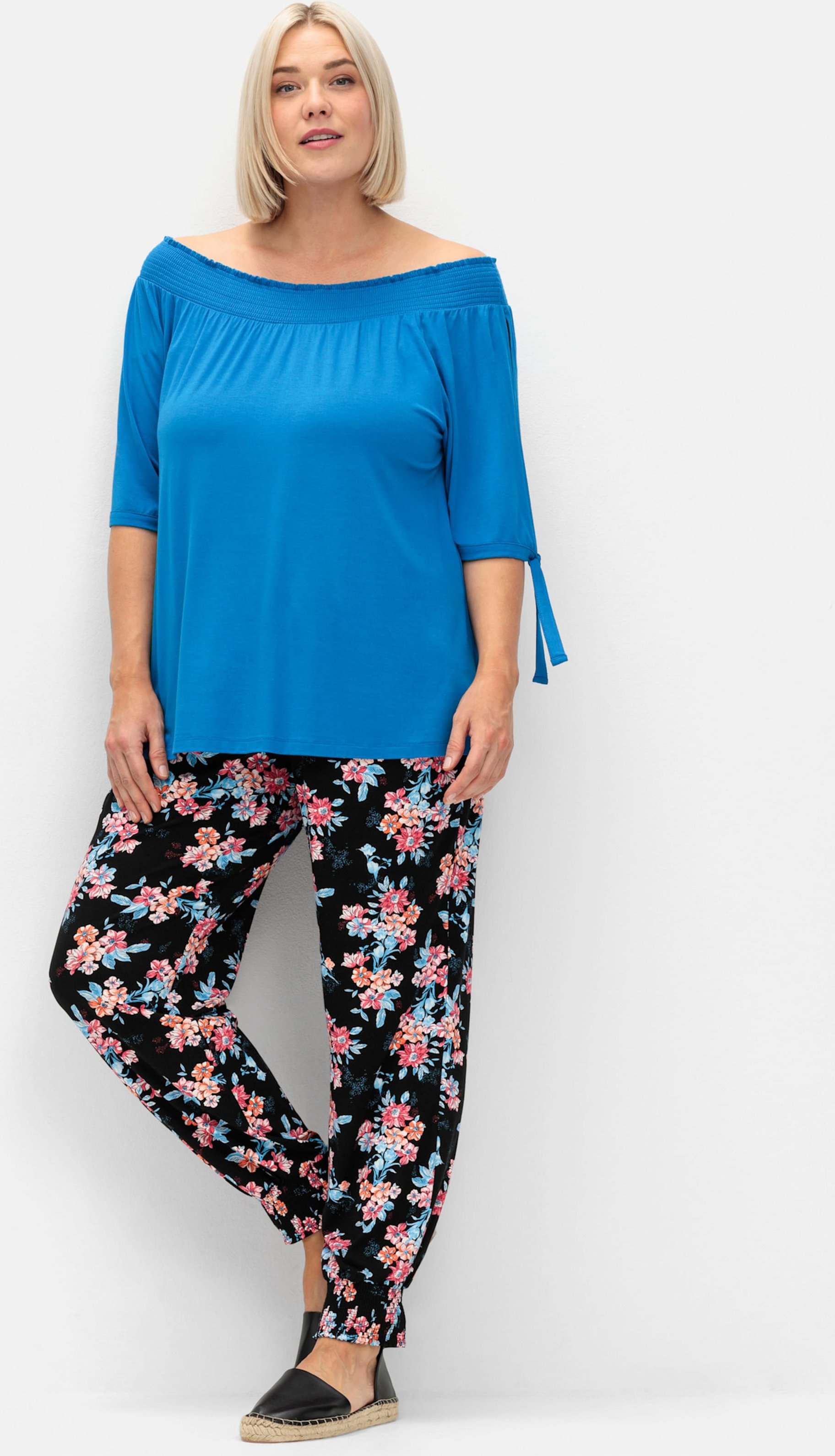 Sheego Schlupfhose mit Smokbund und Taschen