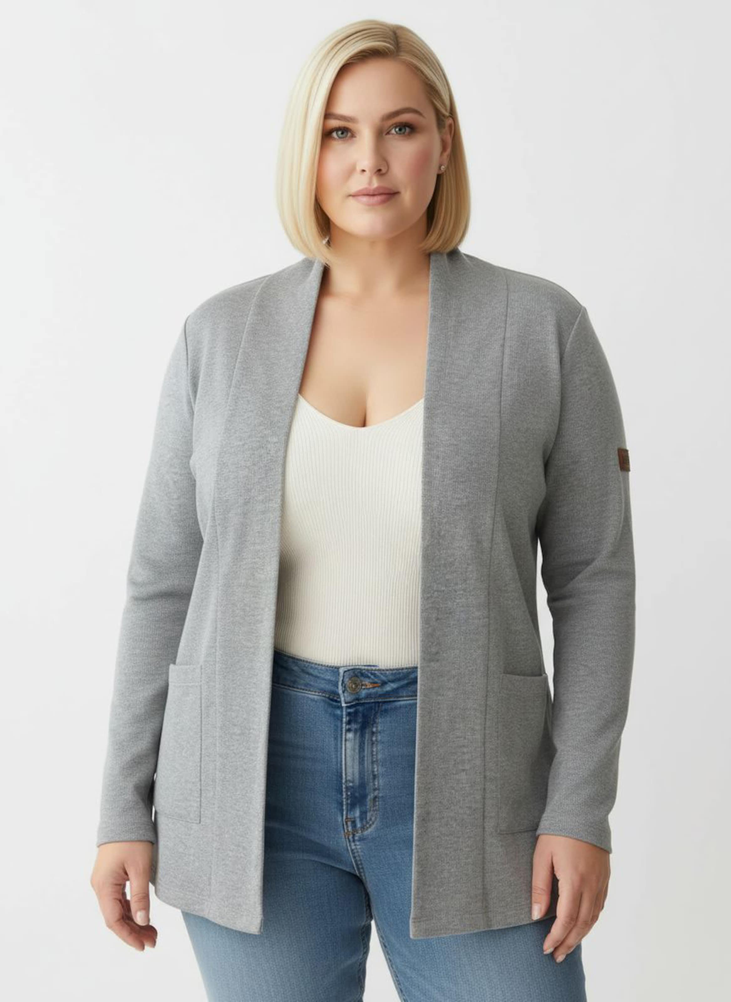 Sheego Shirtjacke mit Schalkragen