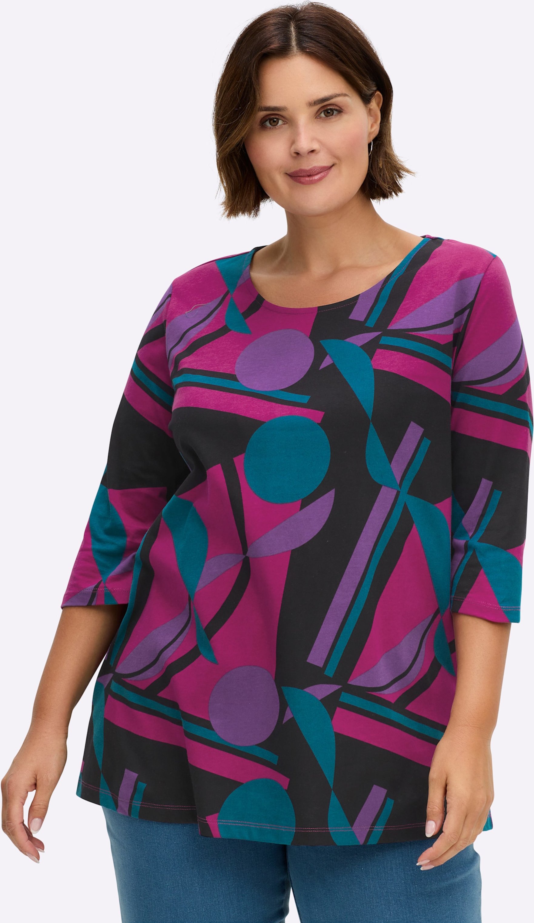 Sheego Longshirt mit Grafik-Druck