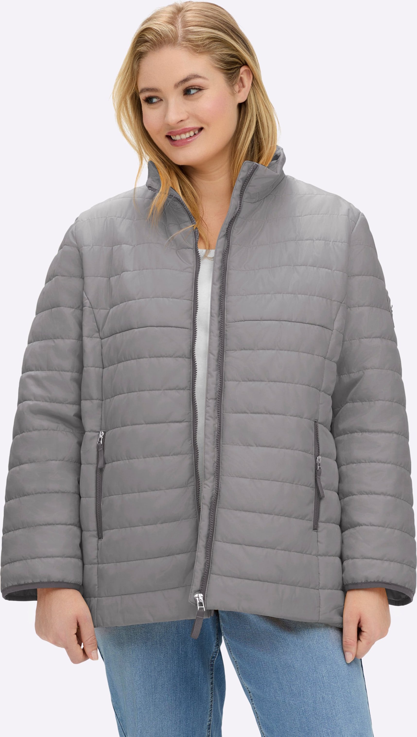 Sheego Steppjacke mit kontrastfarbenen Akzenten