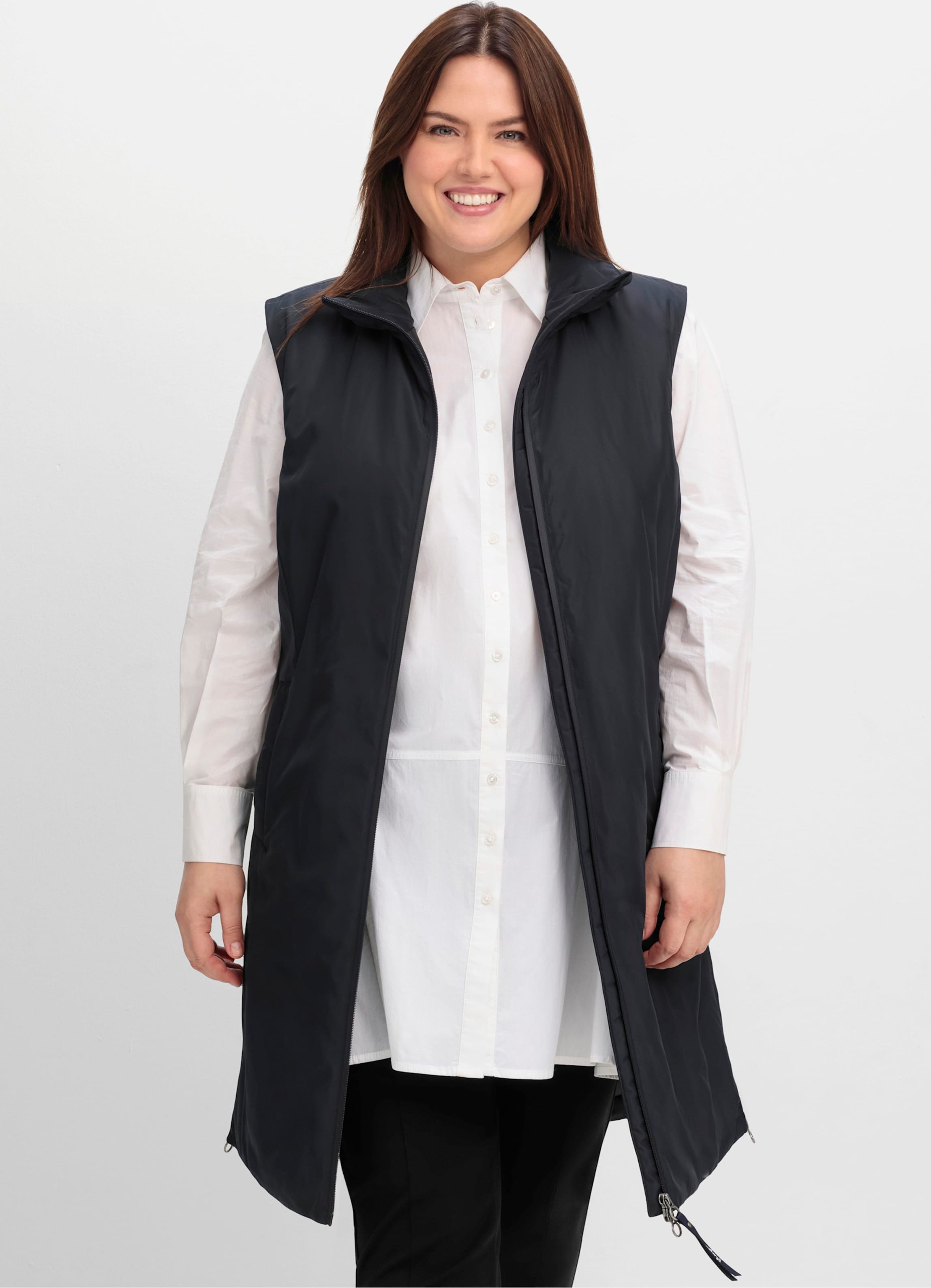 Sheego Longweste mit seitlichen Reißverschlüssen