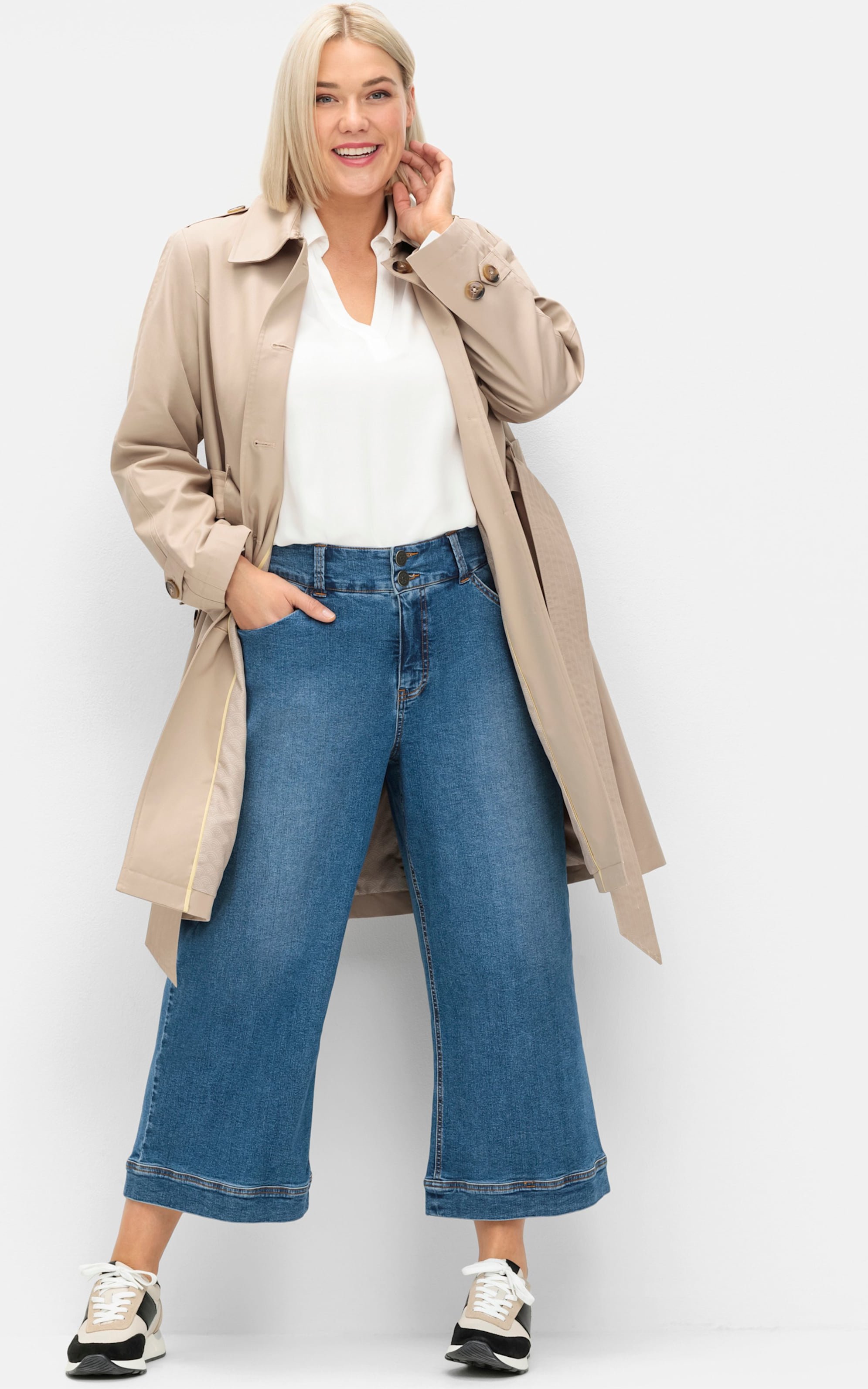 Sheego 7/8-Jeans mit breitem Saumabschluss