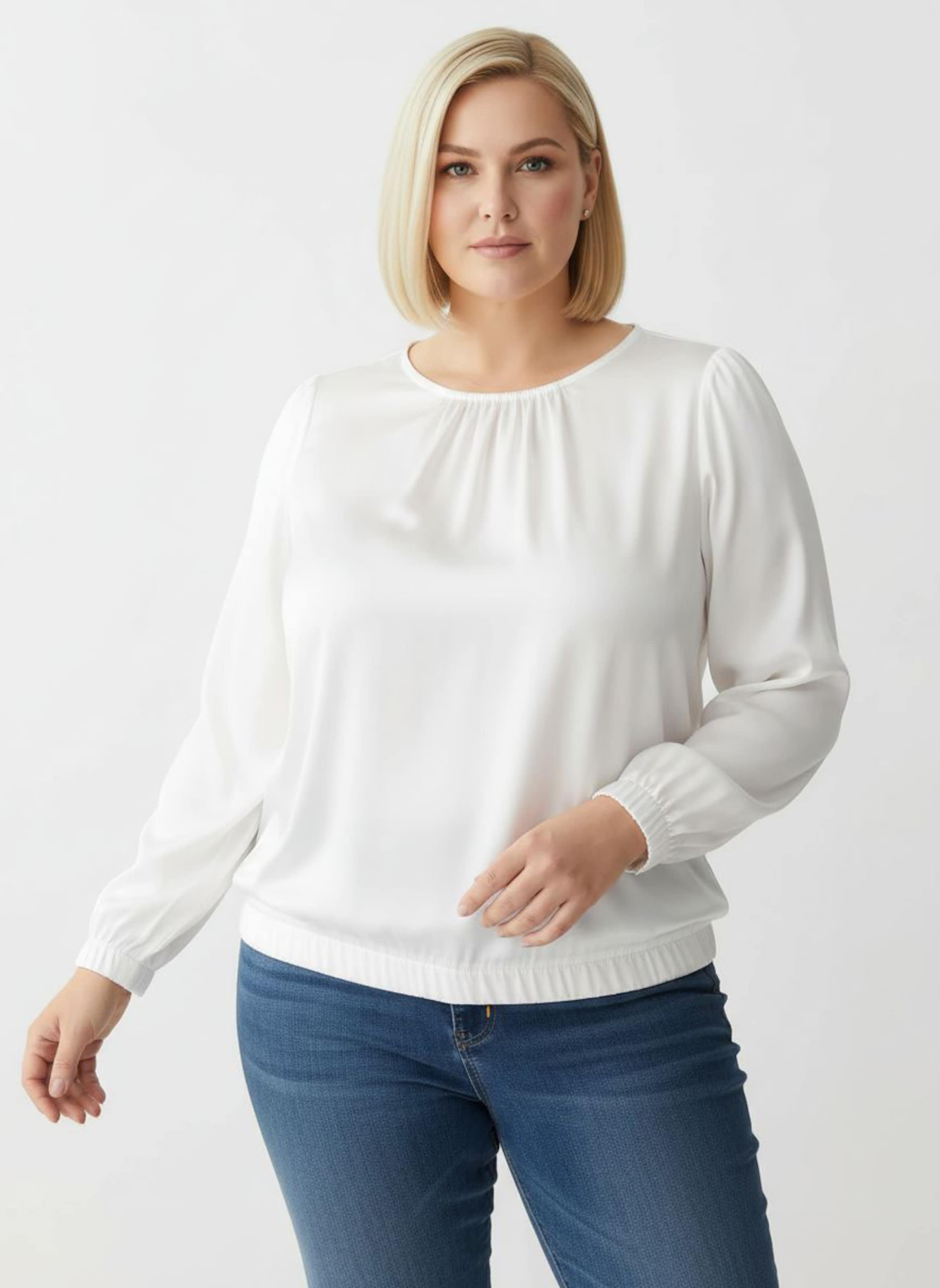 Sheego Satinbluse mit Raffungen