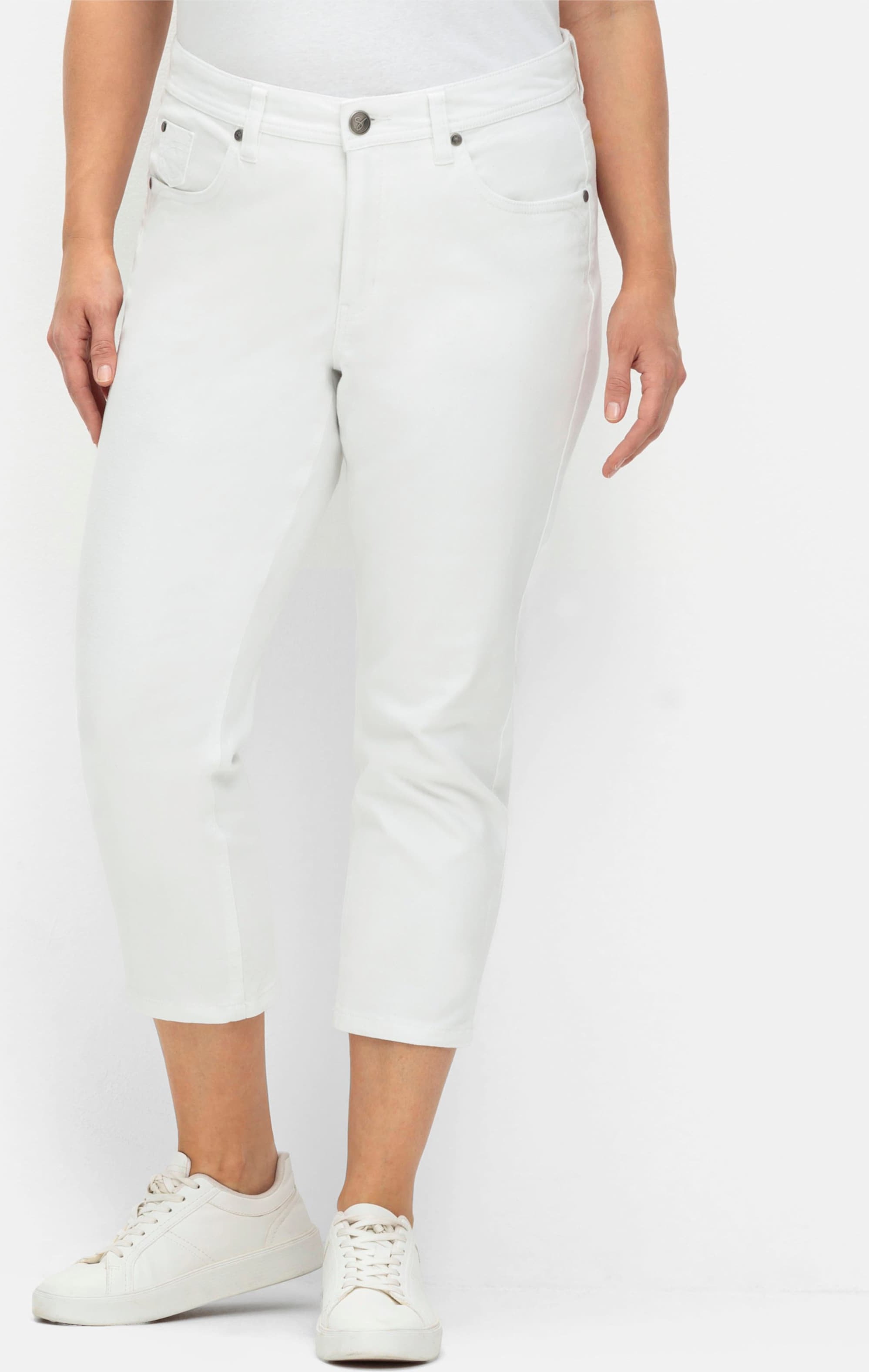 Sheego 7/8-Jeans in schmaler Form, mit Kontrasttape