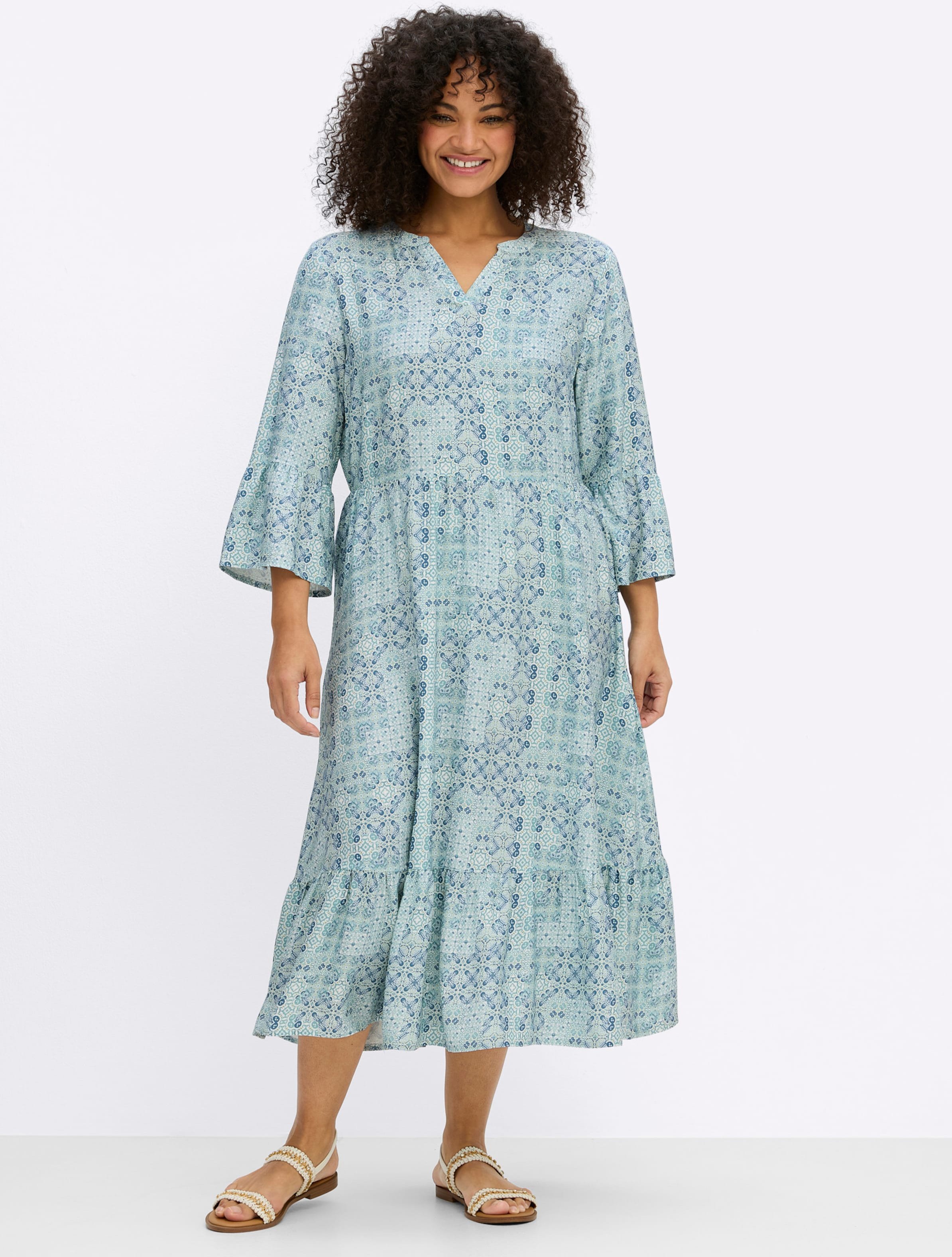 Sheego A-Linien-Kleid mit Stufenvolants