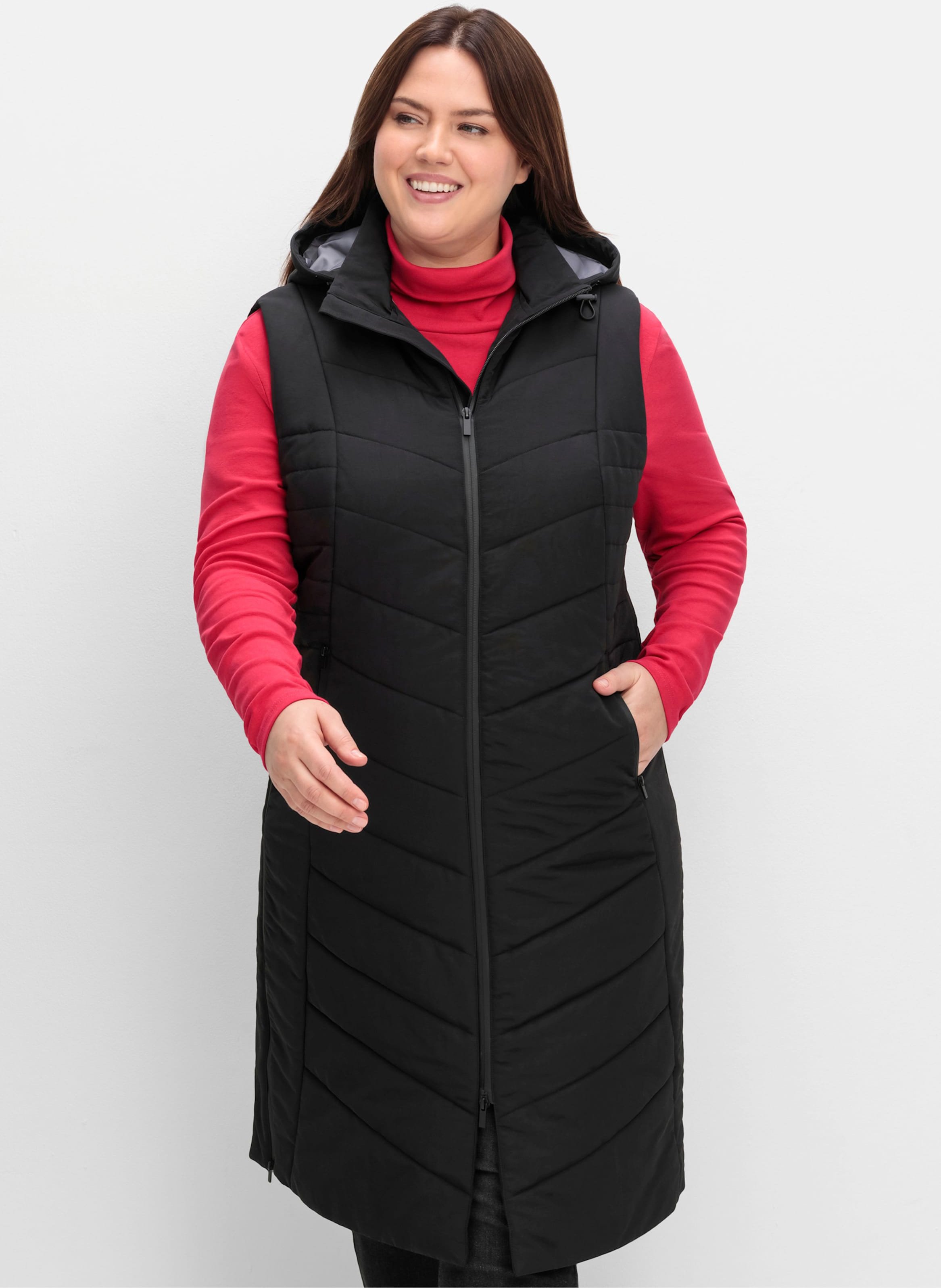 Sheego Steppweste in Longform, wasserabweisend