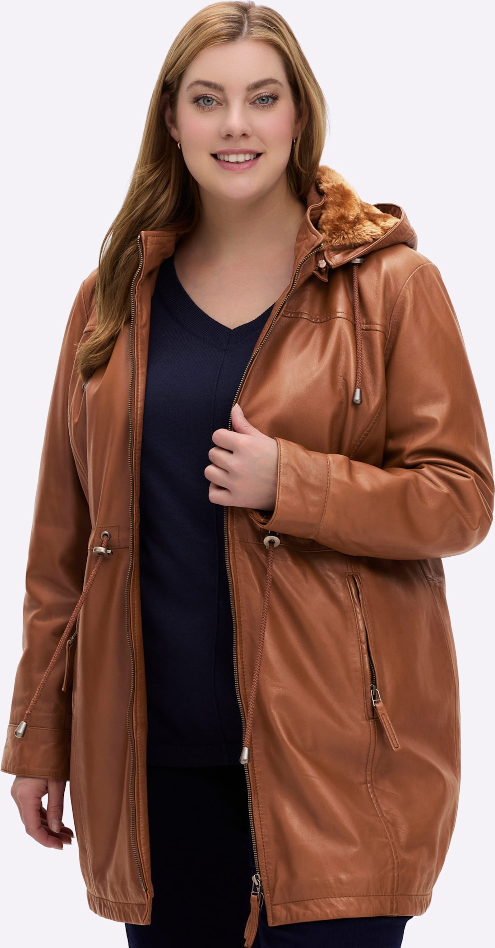 Sheego Lederjacke aus Lammnappa