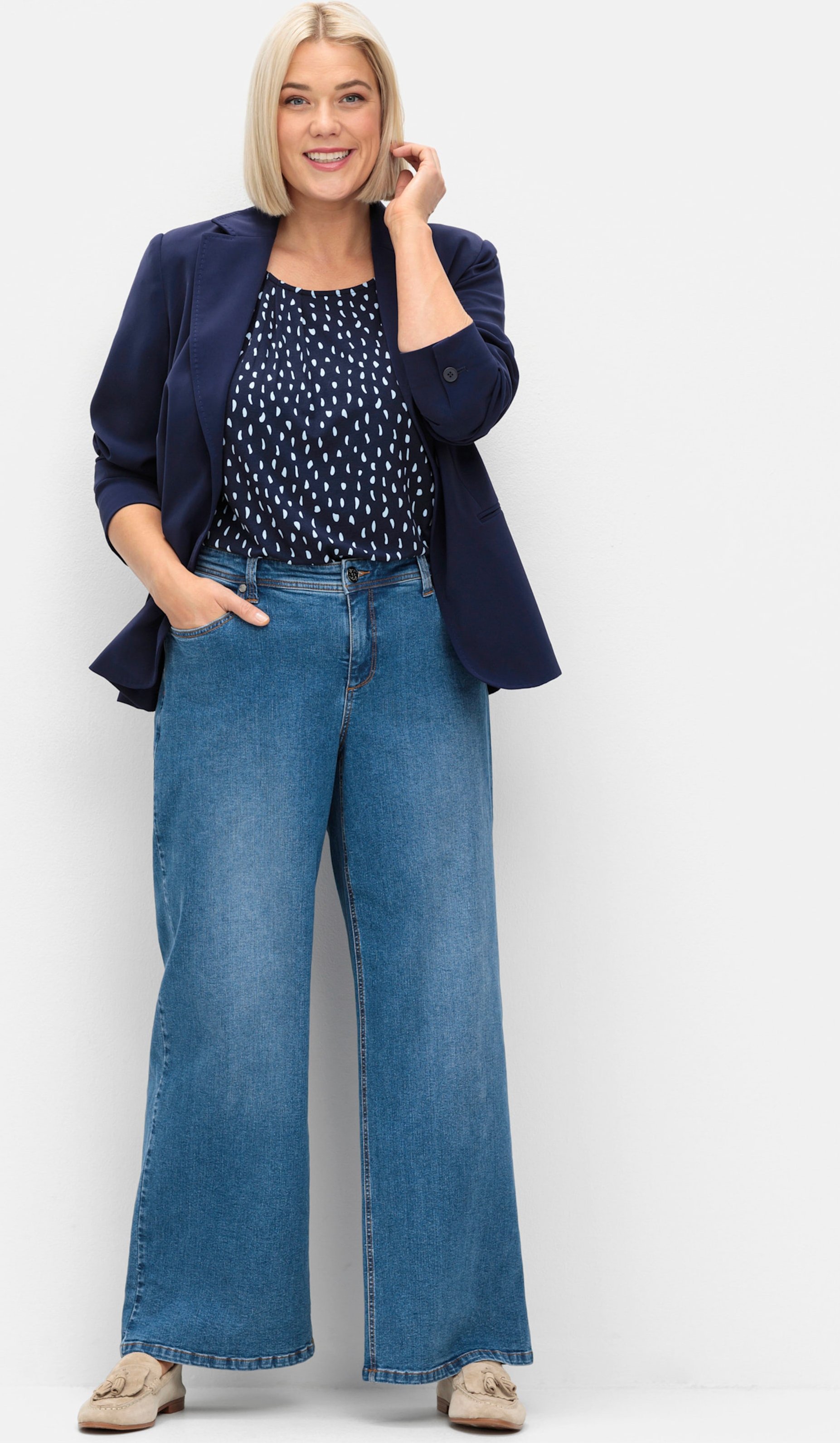 Sheego Stretch-Jeans in weiter Beinform