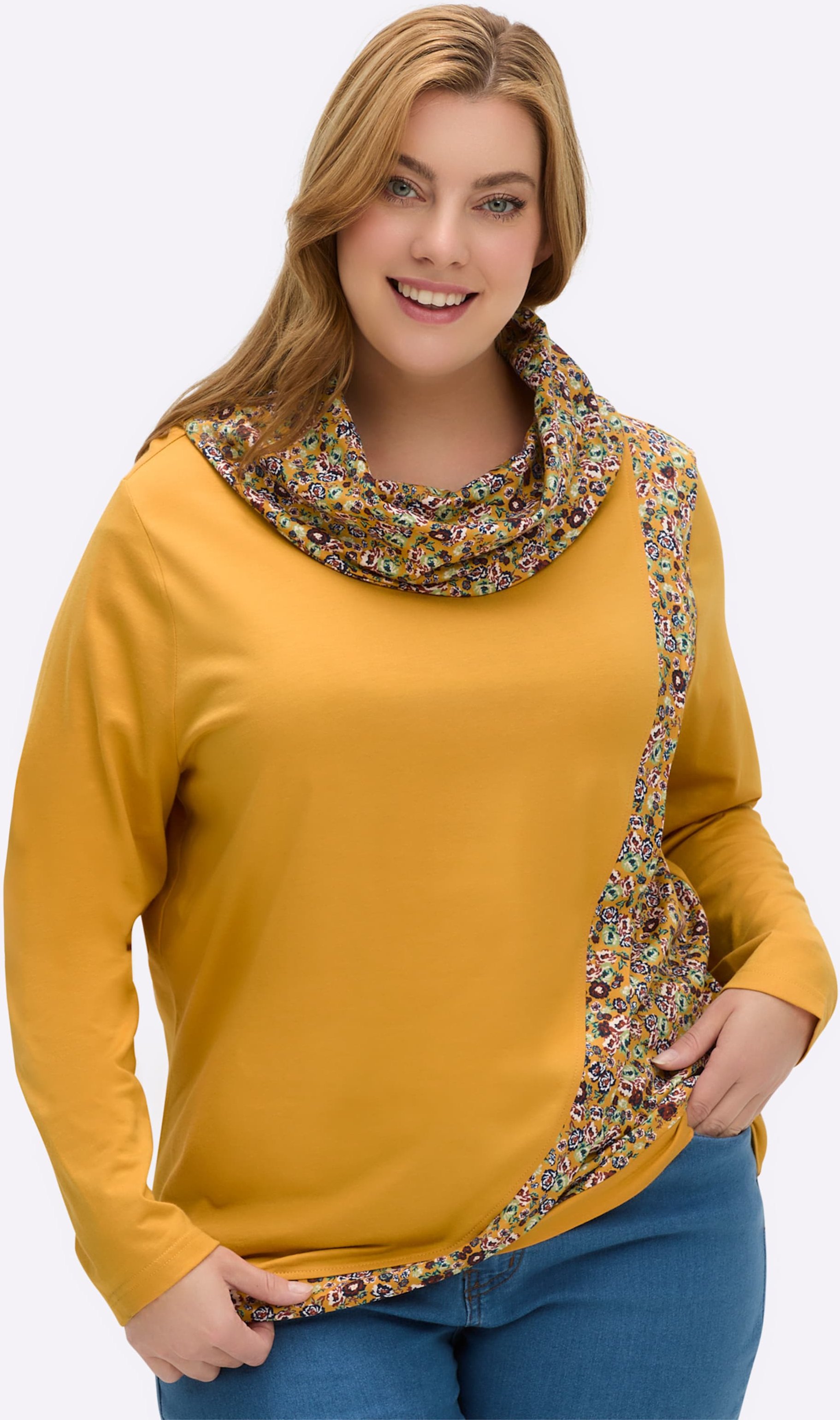 Sheego Rollkragenshirt in Wickel-Optik