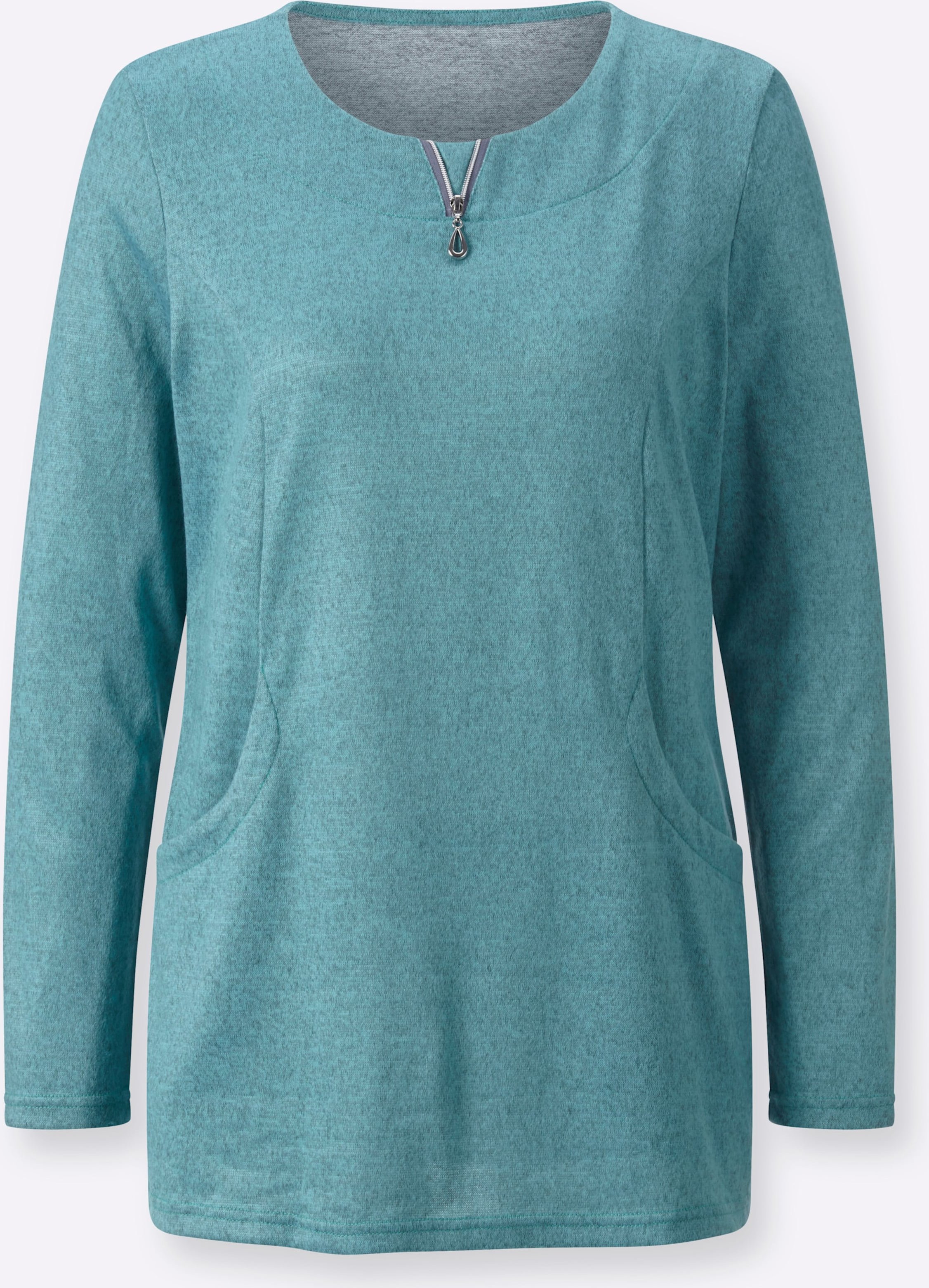 Sheego Langarmshirt in angerauter Qualität