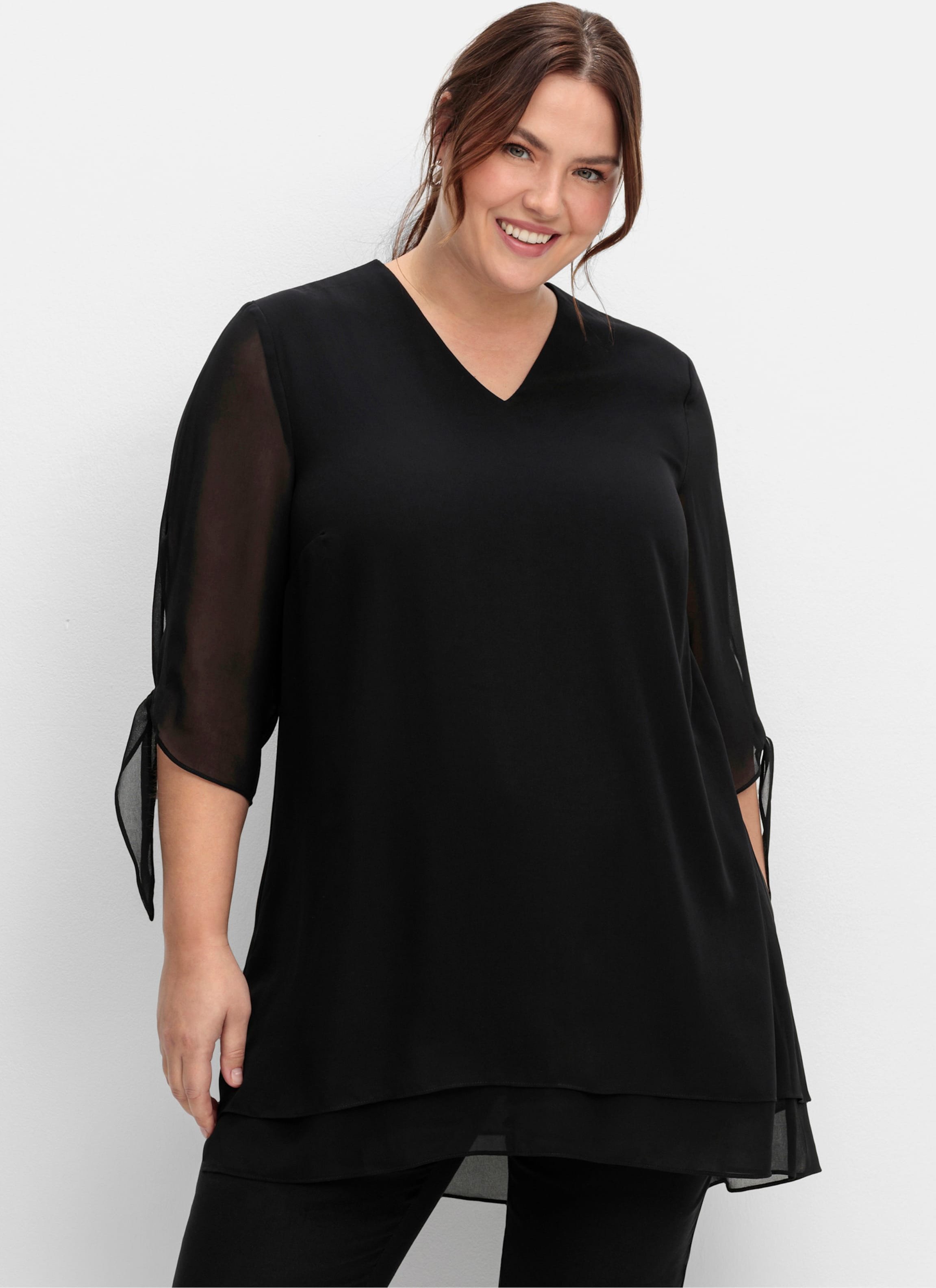 Sheego Chiffonbluse in Lagenoptik