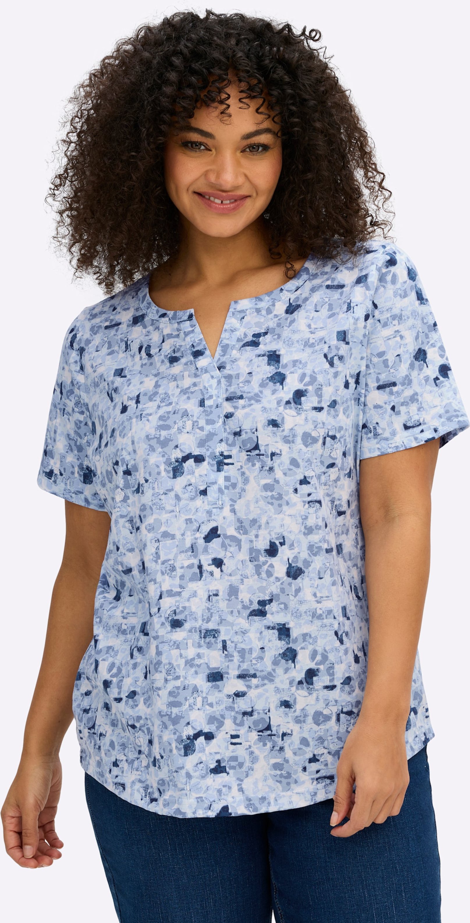 Sheego Kurzarmshirt in Baumwoll-Qualität