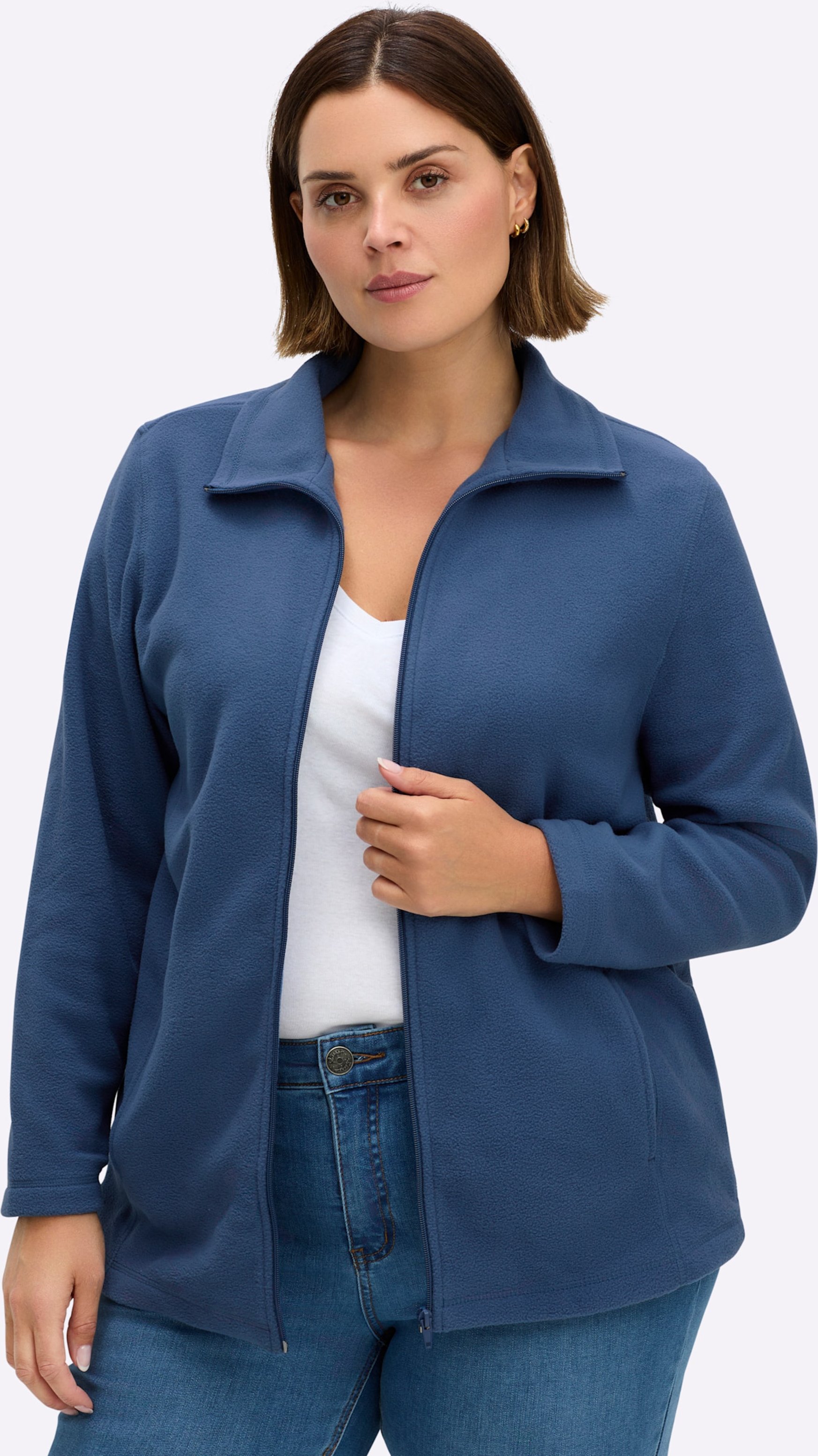 Sheego Fleecejacke mit zwei Taschen