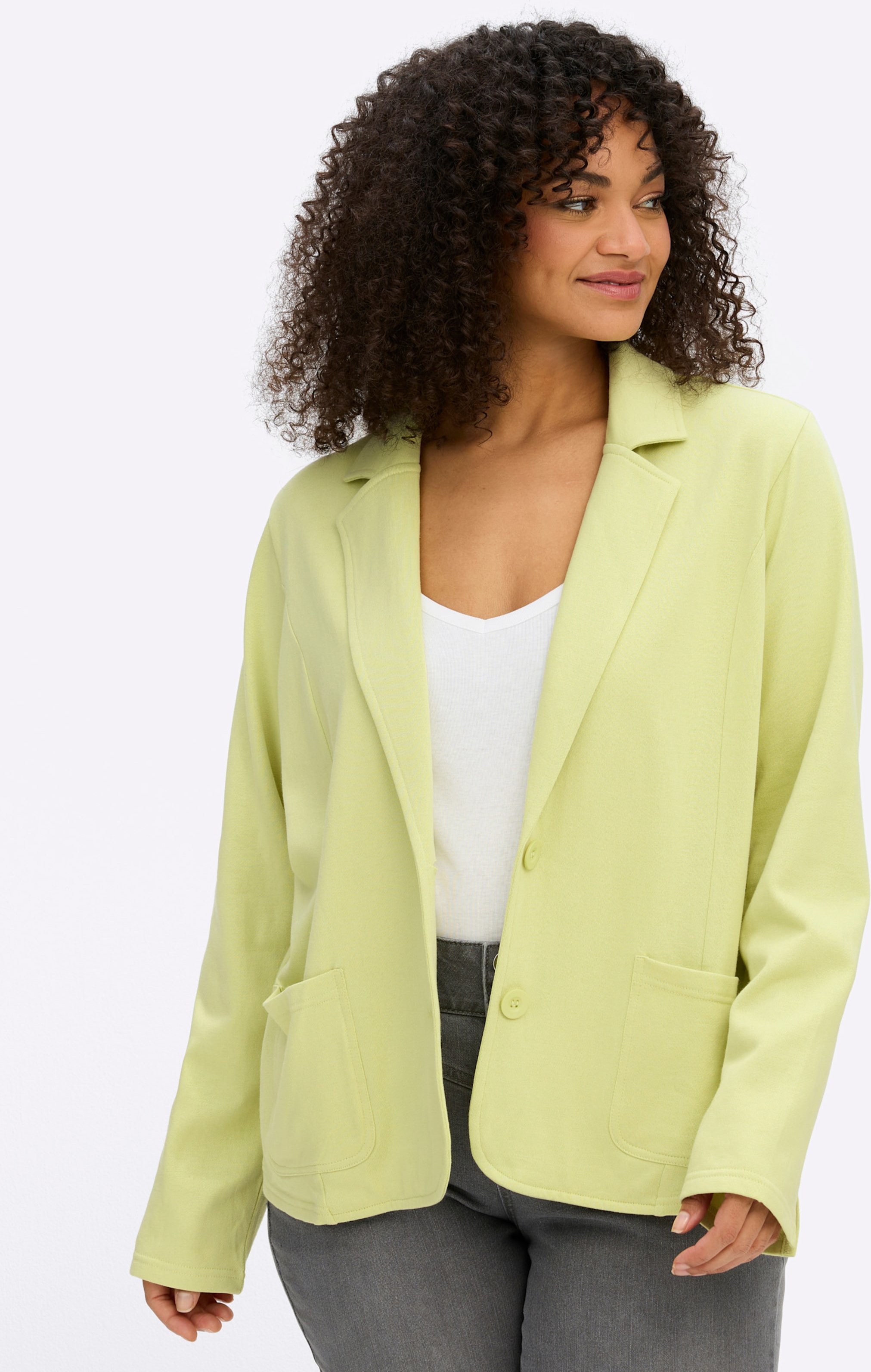 Sheego Sweatblazer im figurbetonten Schnitt