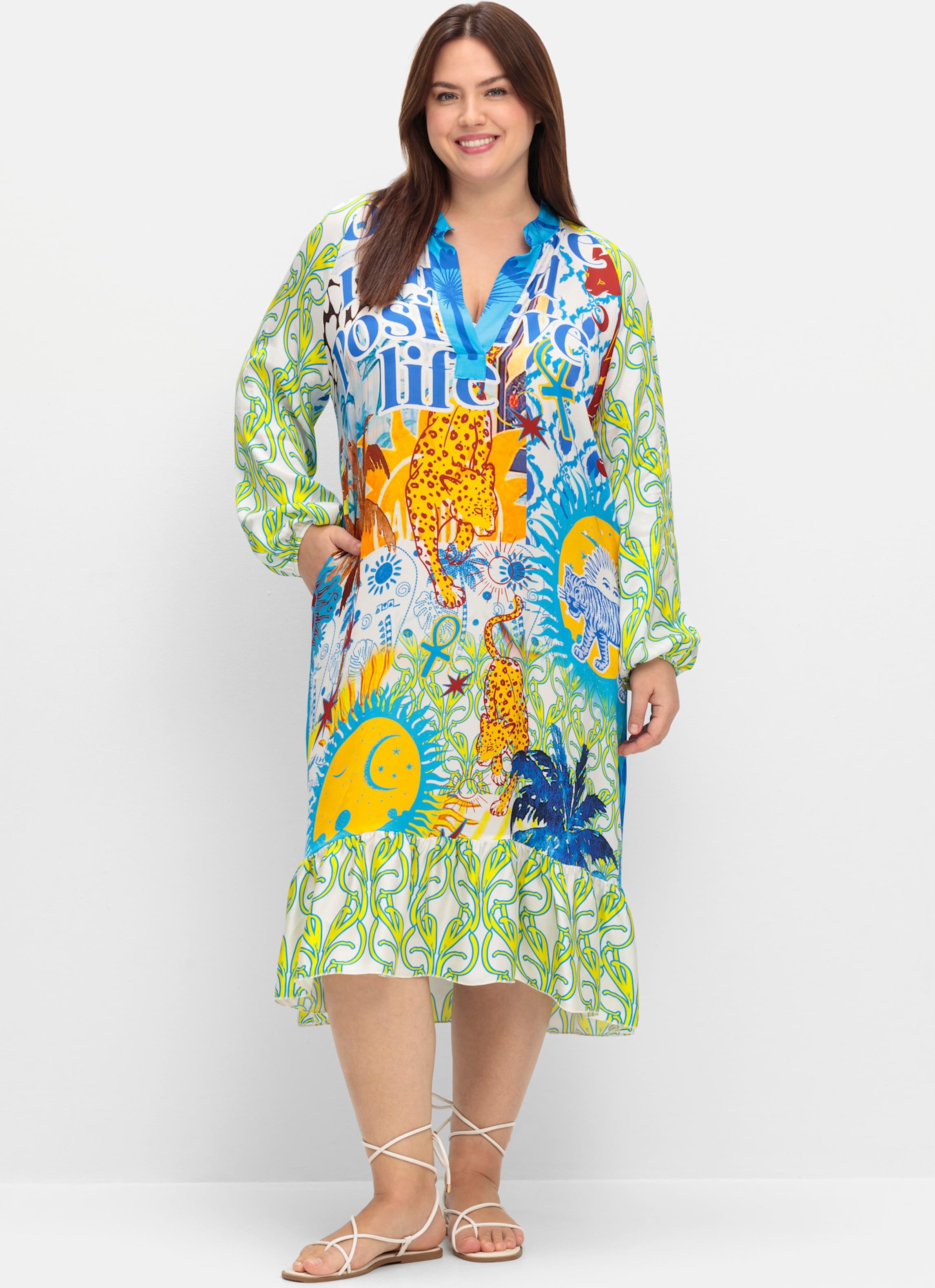 Sheego Druckkleid im Multicolor-Mustermix