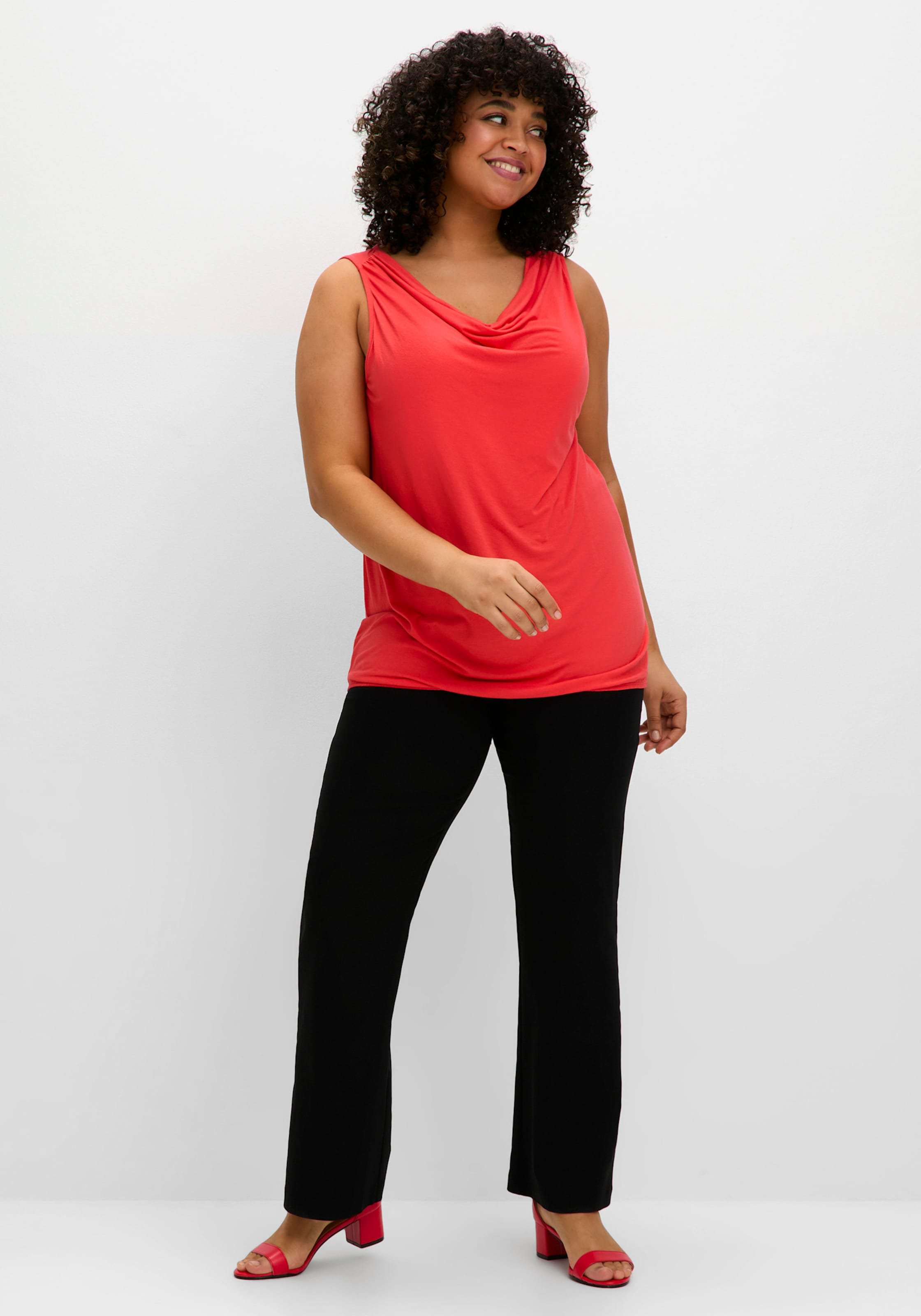 Sheego Trägertop mit Wasserfallkragen