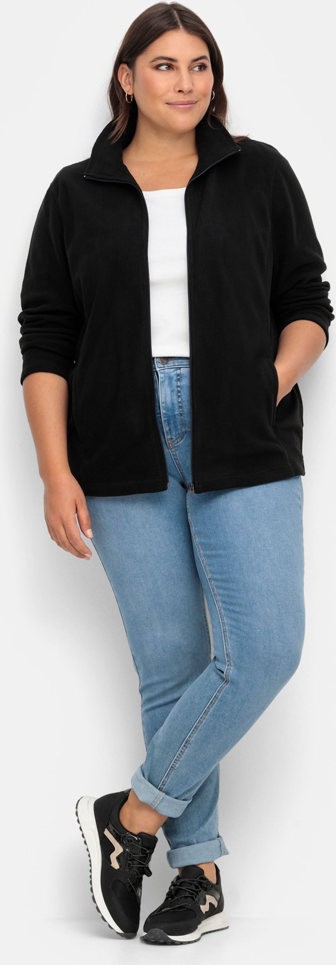 Sheego Fleecejacke mit zwei Taschen