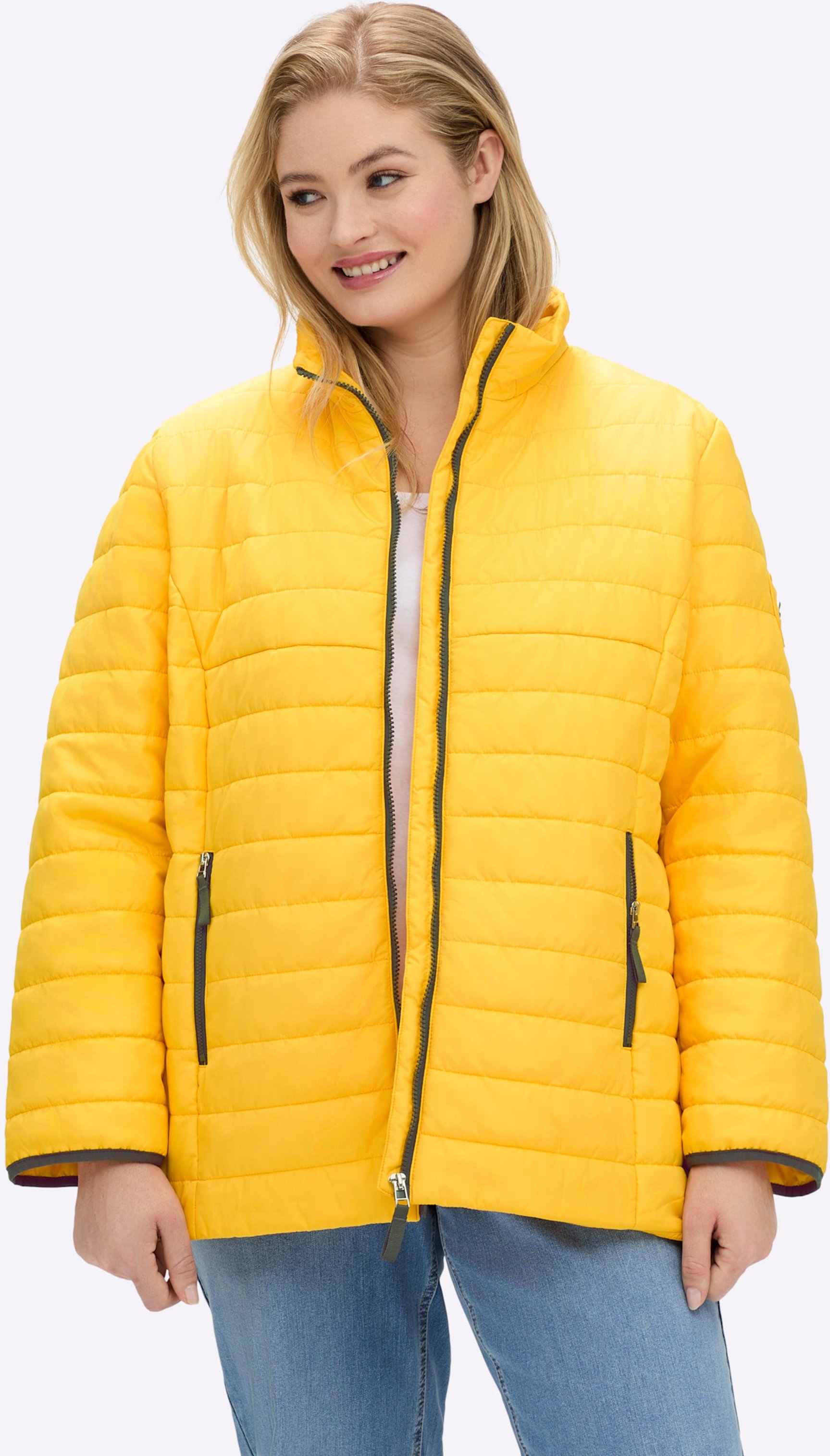 Sheego Steppjacke mit kontrastfarbenen Akzenten