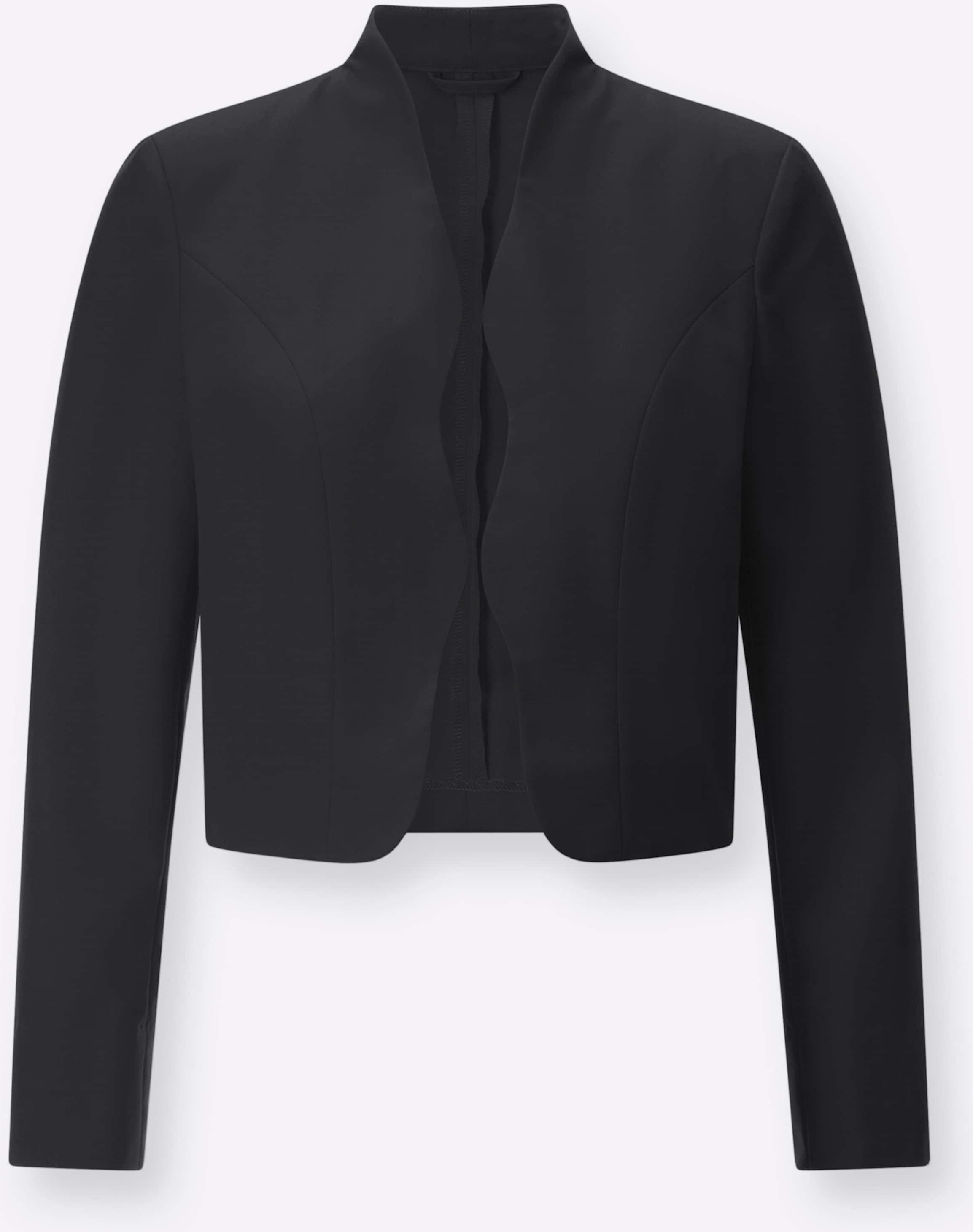 Sheego Bolerojacke mit Wellenabschluss, Stehkragen