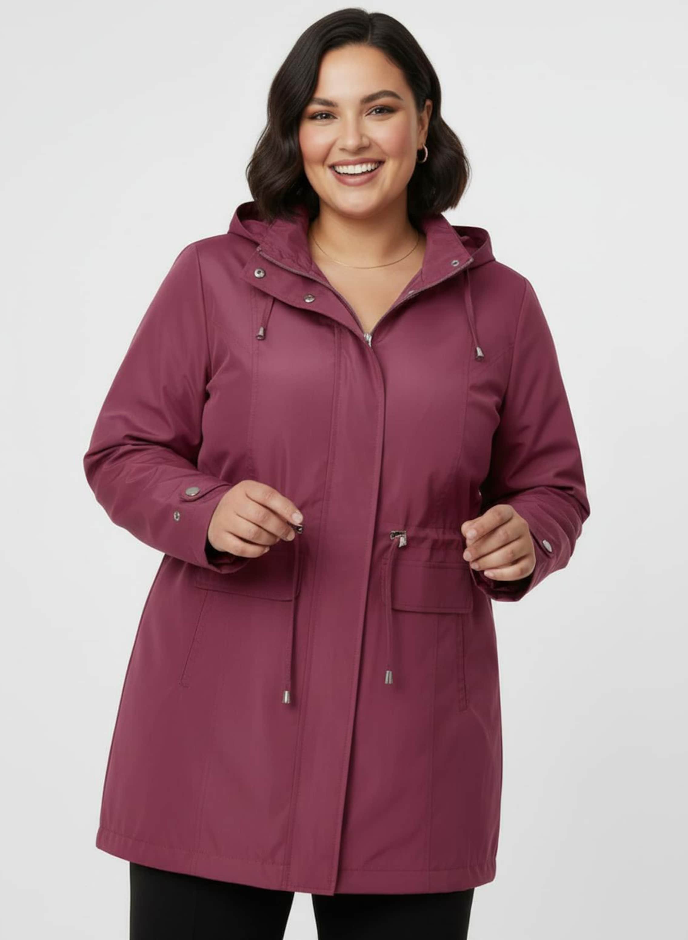 Sheego Jacke mit regulierbarer Kapuze und Taille