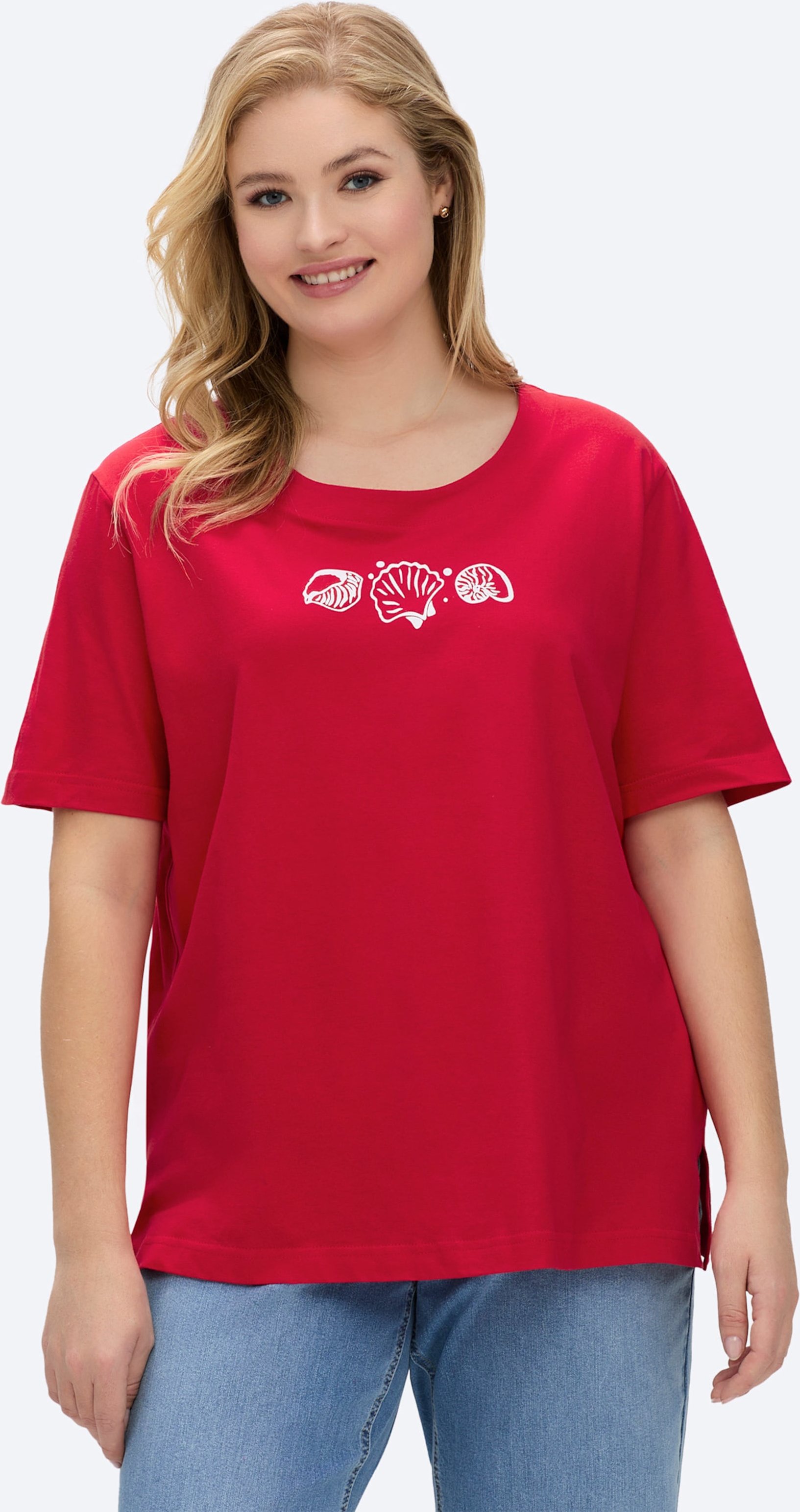 Thumbnail - Sheego Kurzarmshirt mit Muschel-Druck