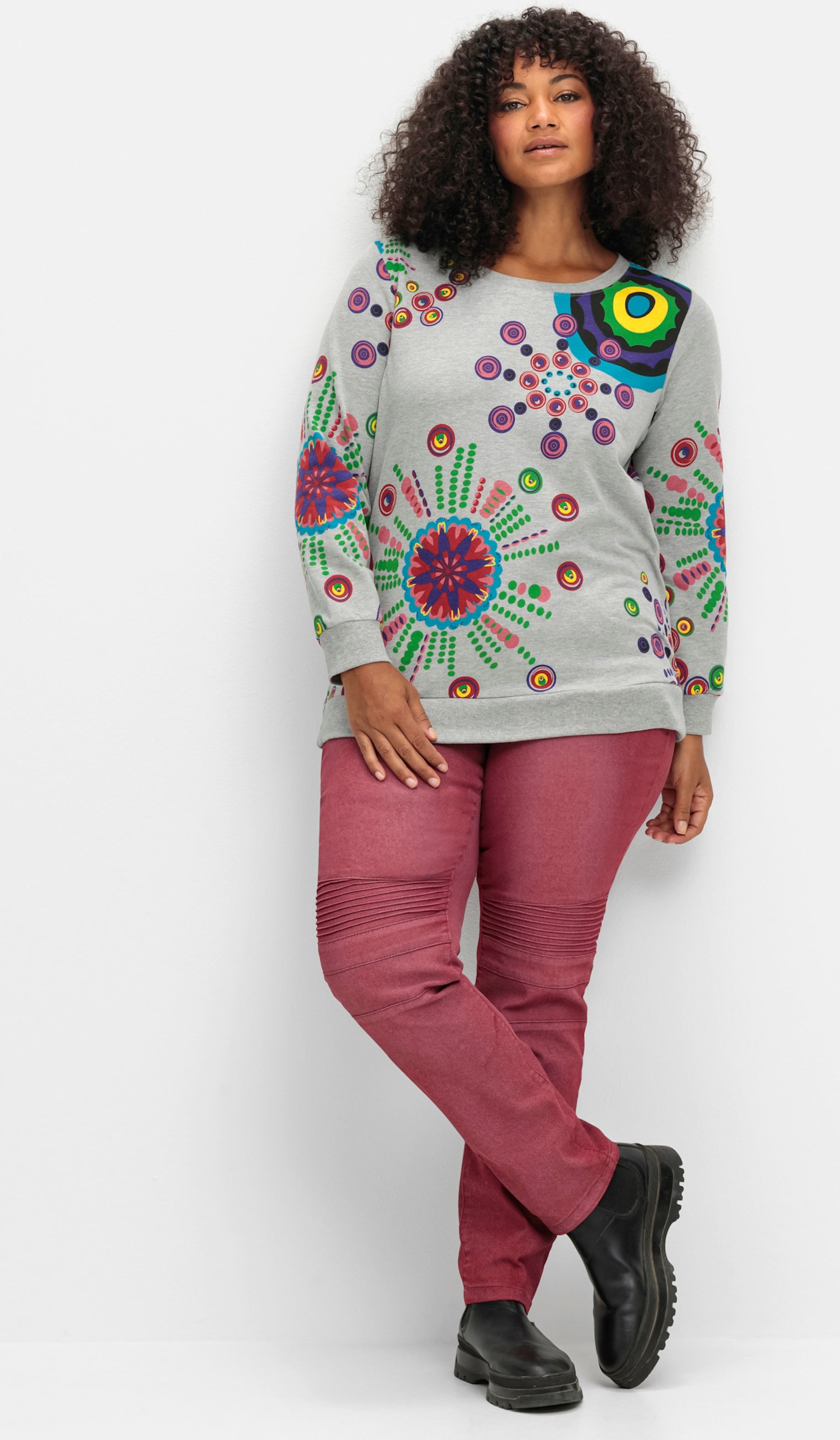 Thumbnail - Sheego Sweatshirt mit grafischem Druck